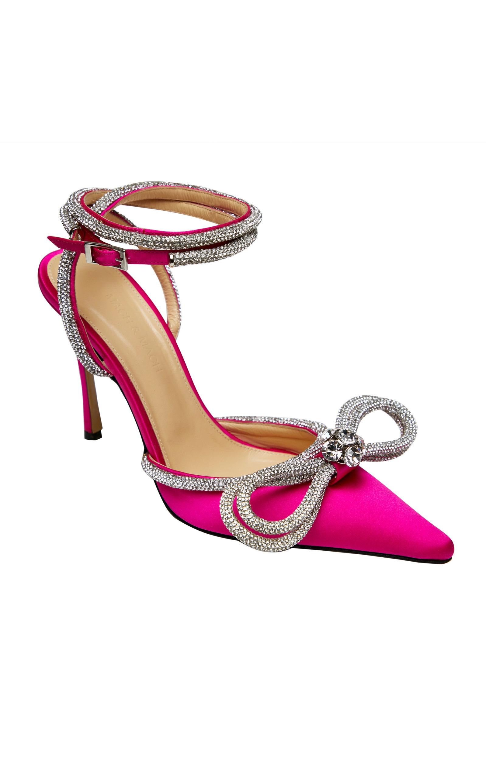 mach and mach crystal satin pumps