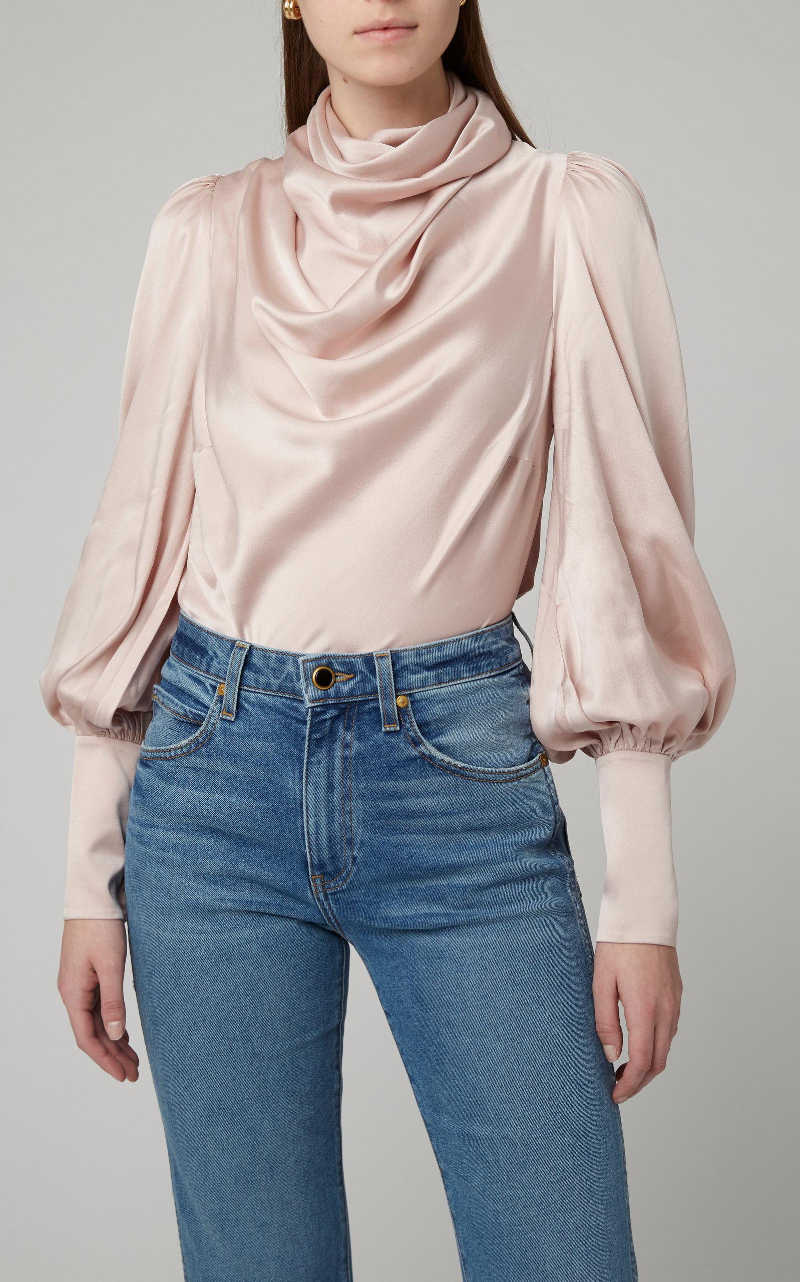 Zimmermann Cowl Neck Silk Blouse in 