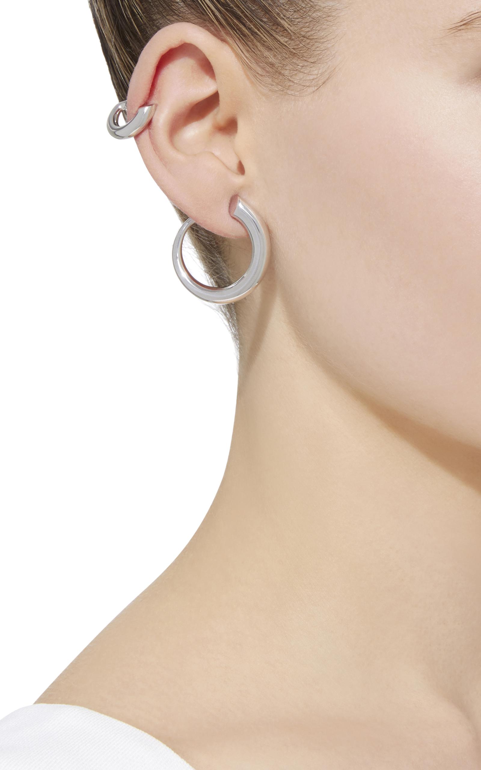 Silver Clip Earrings in Metallic - Lyst