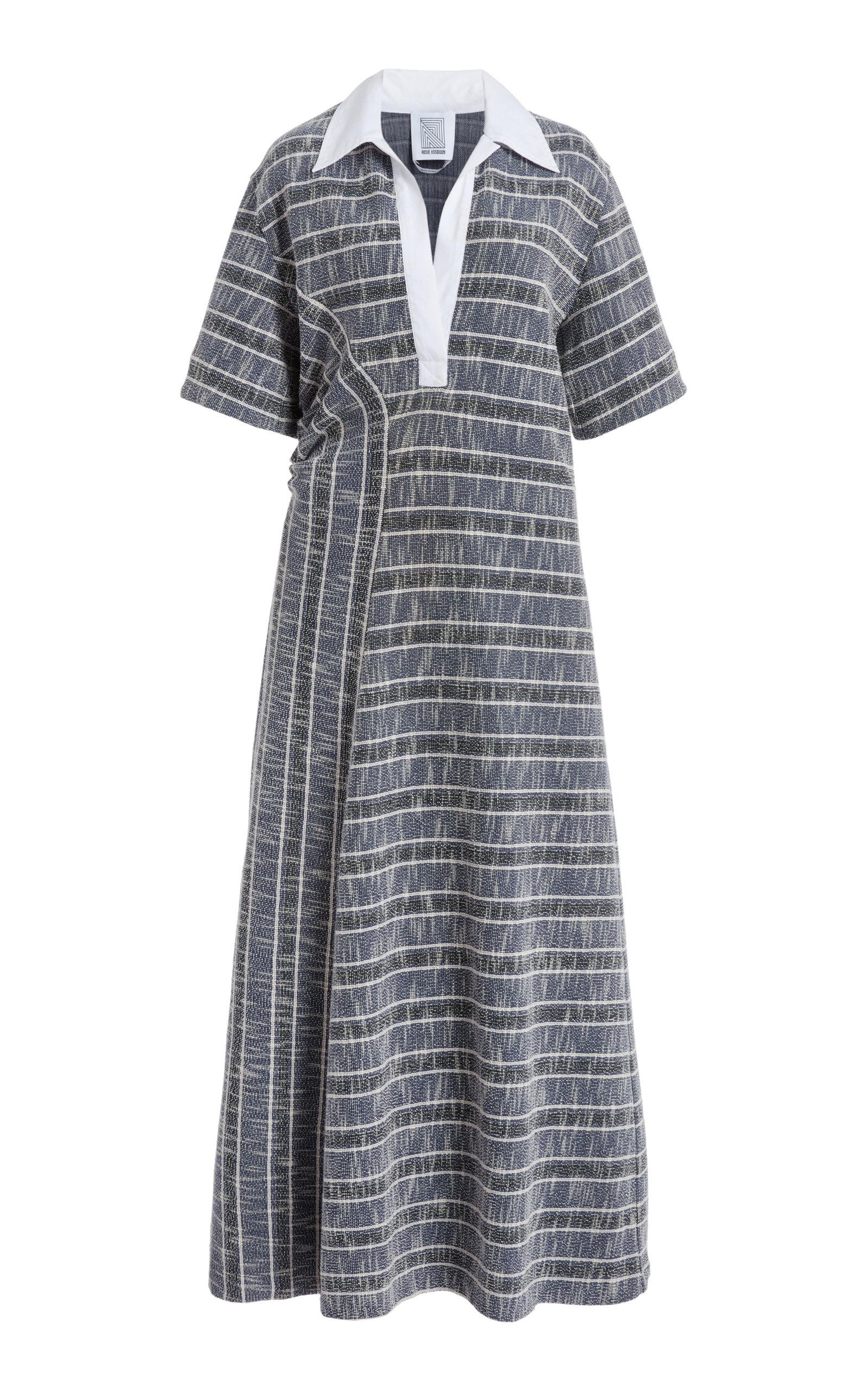 Rosie Assoulin Boucle Jersey Maxi Polo Dress in Gray | Lyst