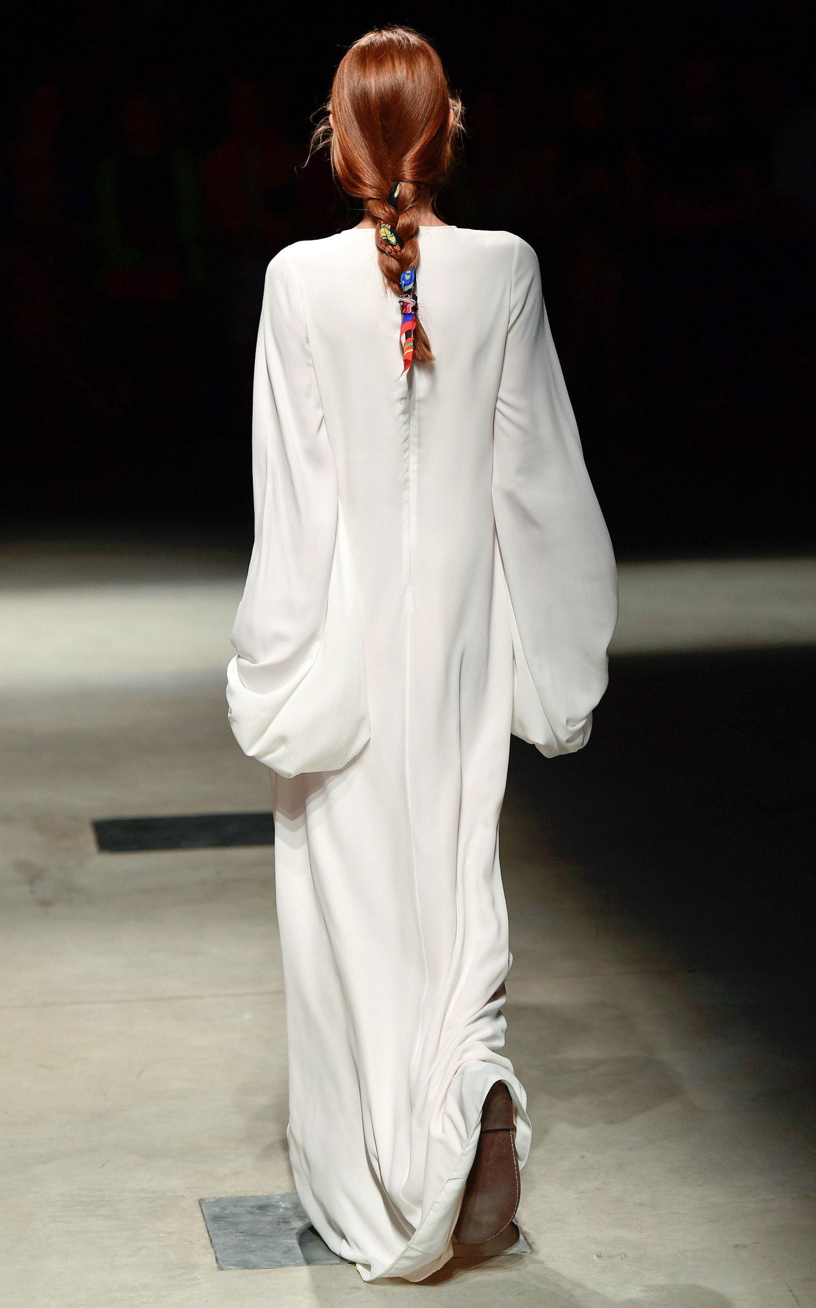 Stella Jean Silk Bird Maxi Dress in 
