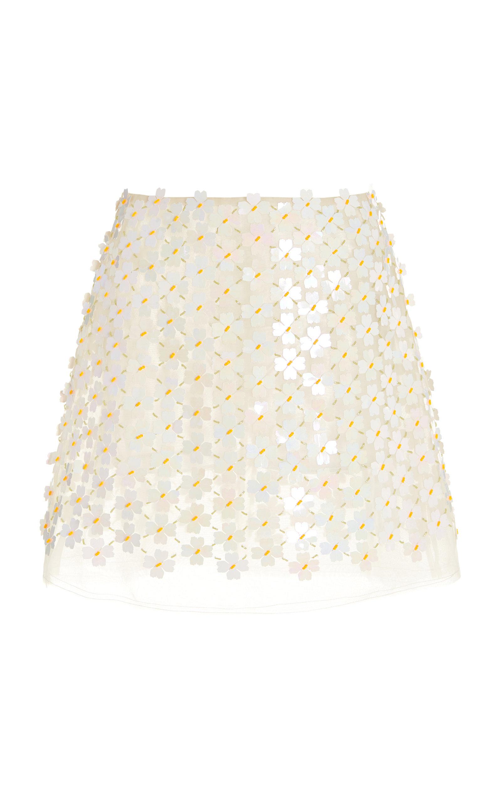 Aje. Gazelle Floral-appliqued Organza Mini Skirt | Lyst