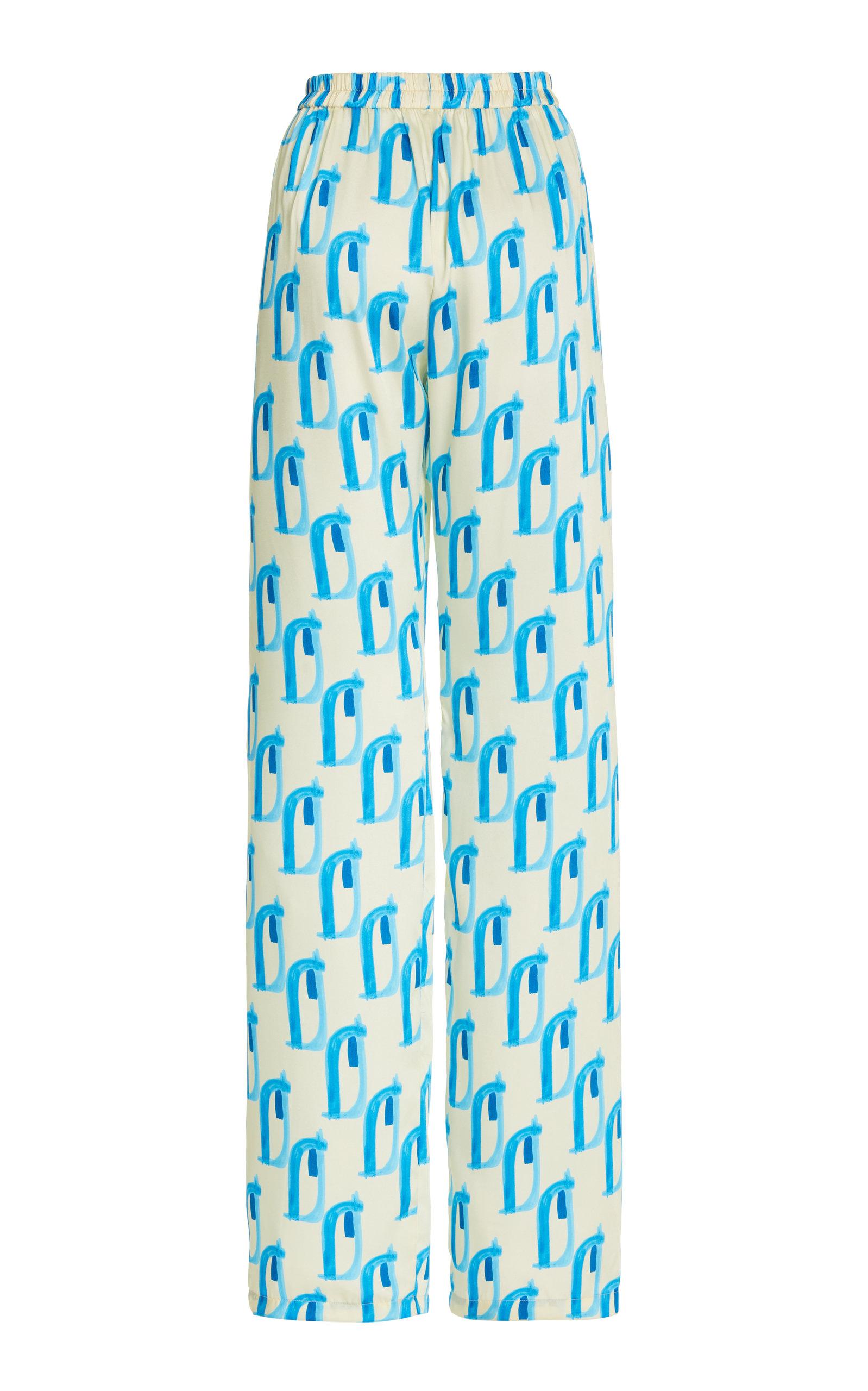 Alexis Zurek Printed Straight-leg Pajama Pants in Blue | Lyst