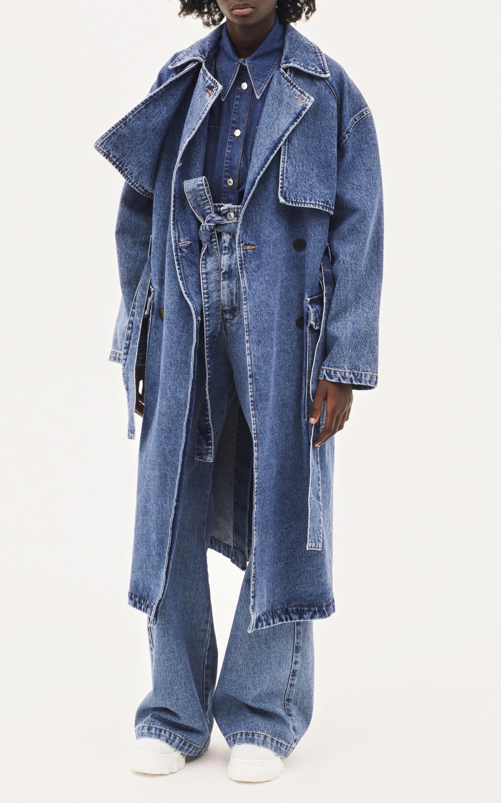 msgm denim trench coat