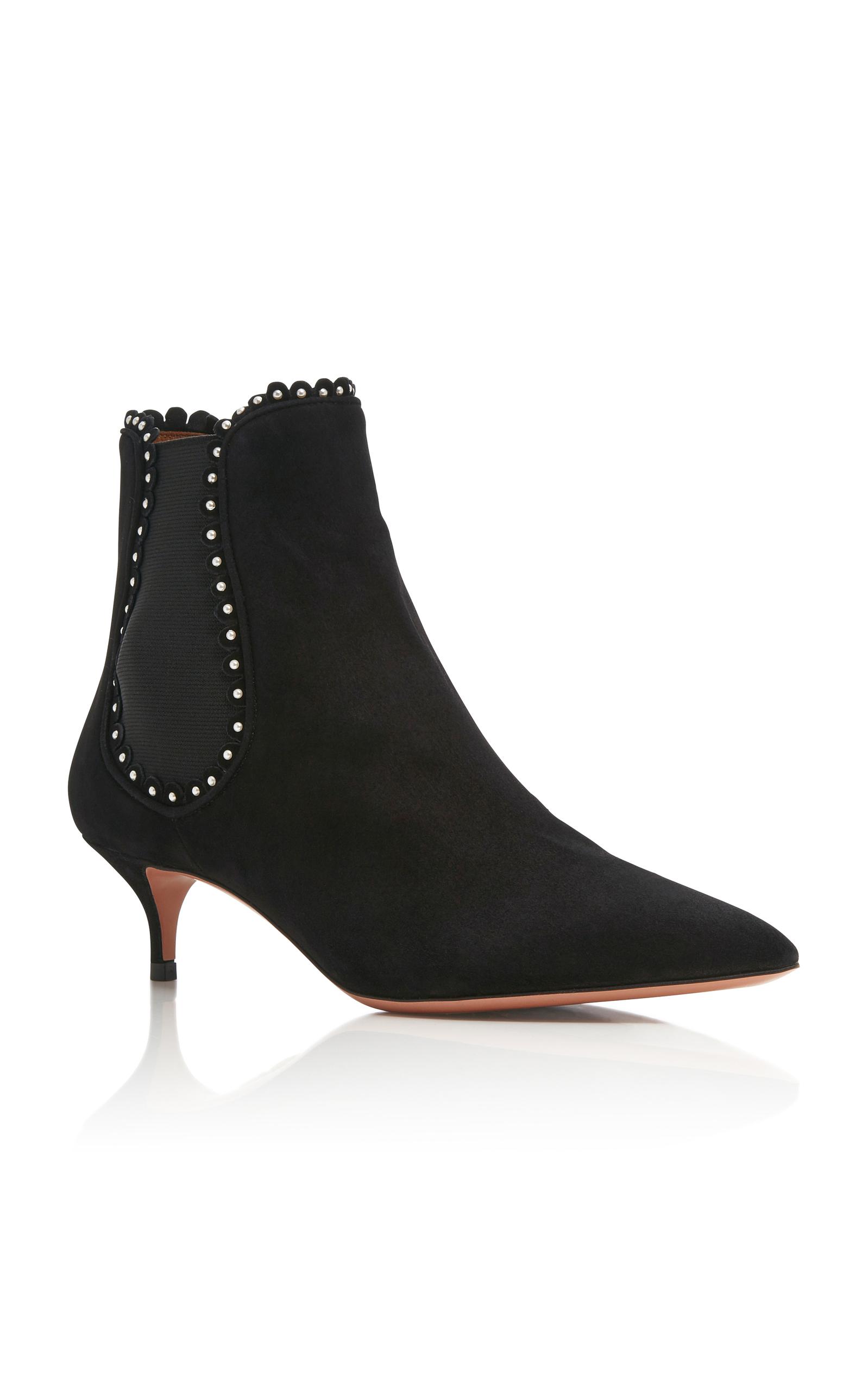 studded suede chelsea boots