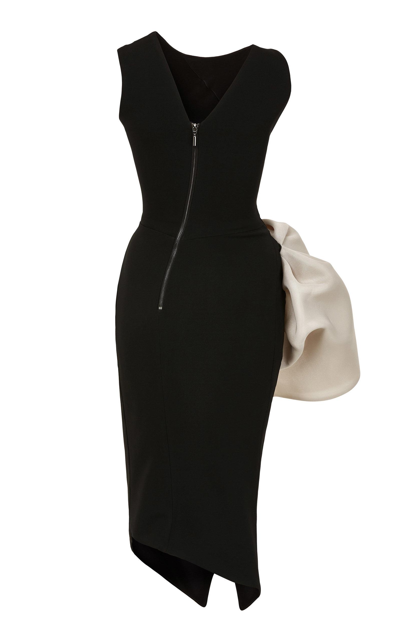 black ruffle cocktail dress