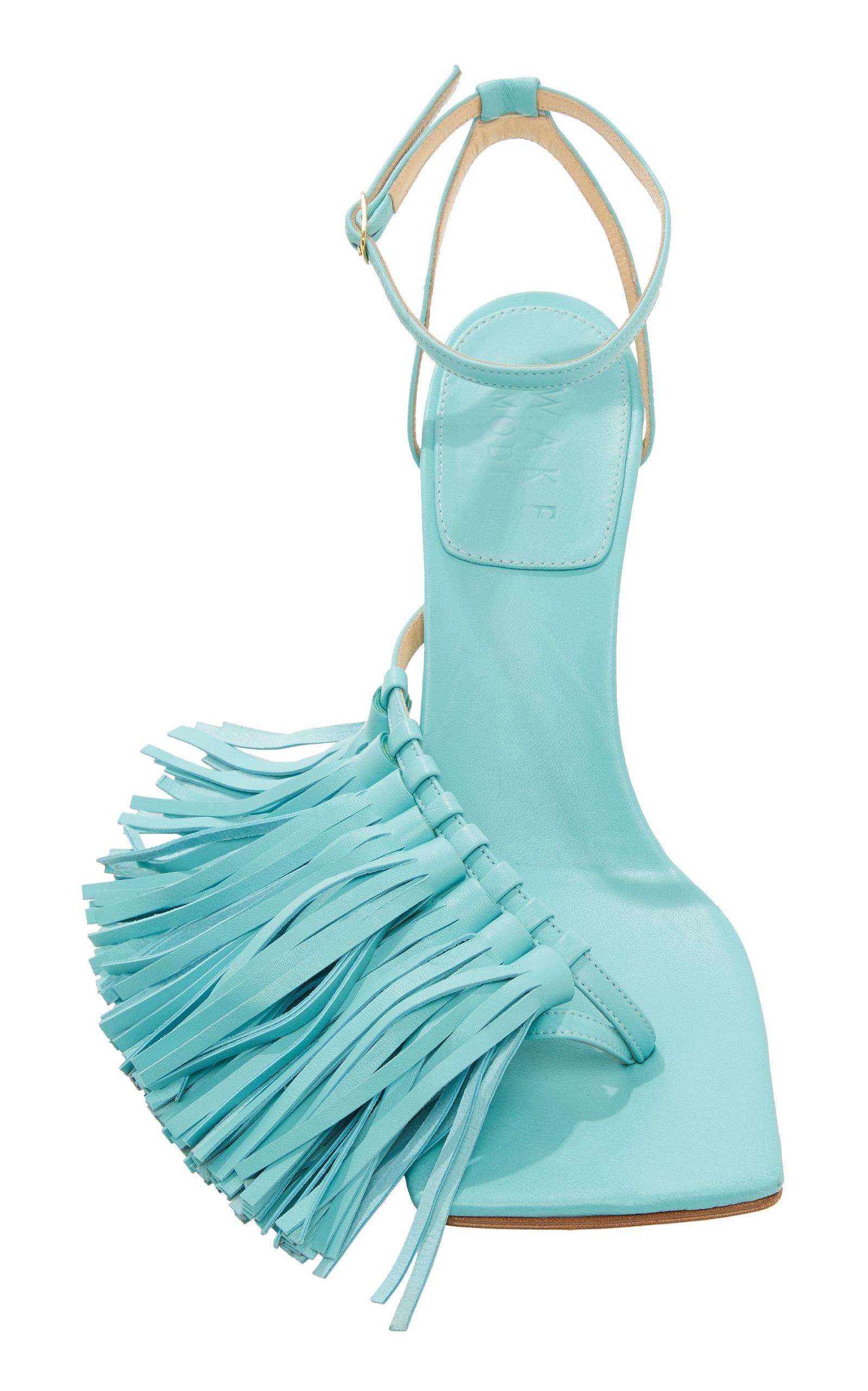 Leather Delta High Tassel Sandals 