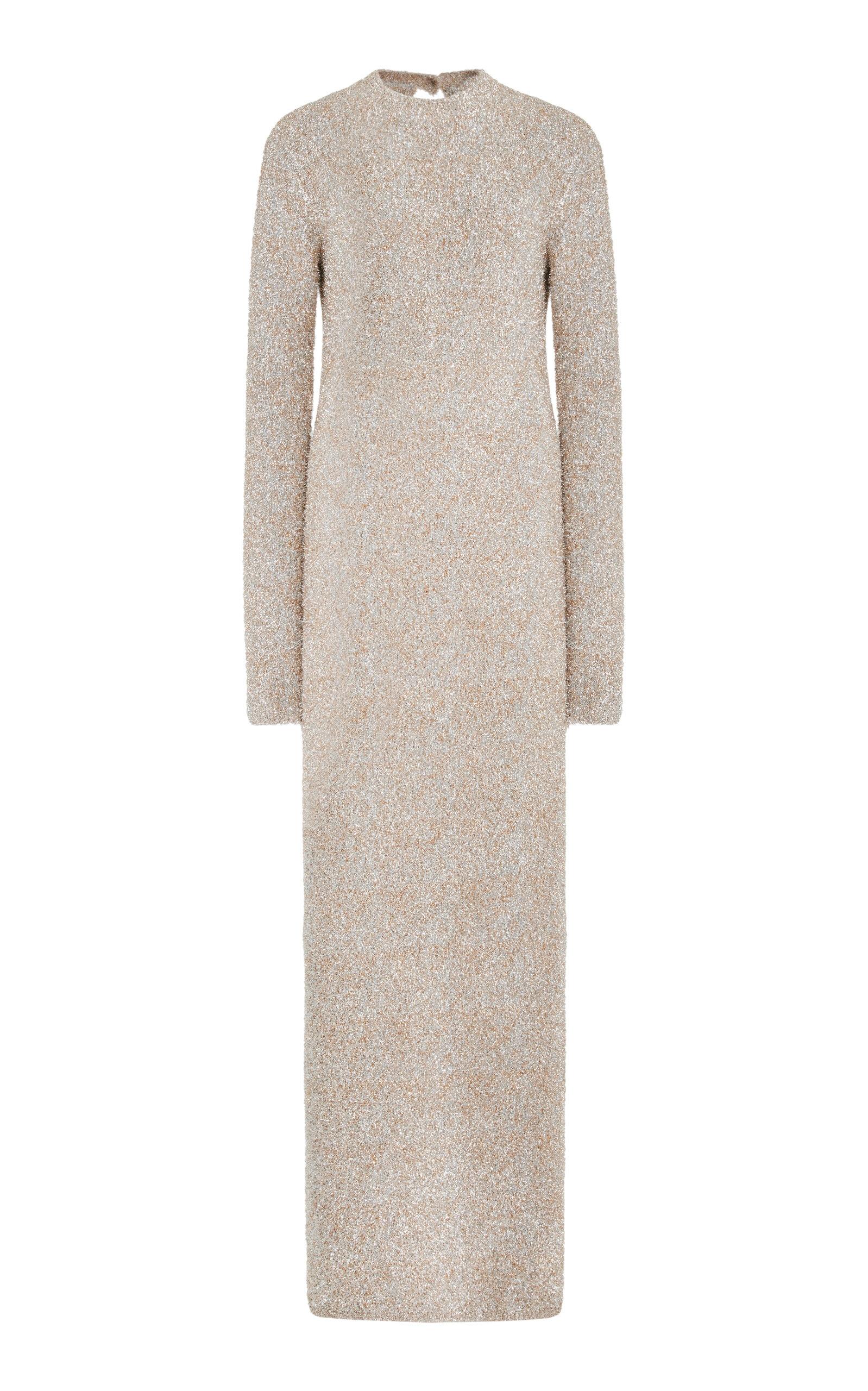 ROTATE BIRGER CHRISTENSEN Glitter Knit Maxi Dress in Natural | Lyst ROTATE BIRGER CHRISTENSEN Glitter Knit Maxi Dress in Natural | Lyst