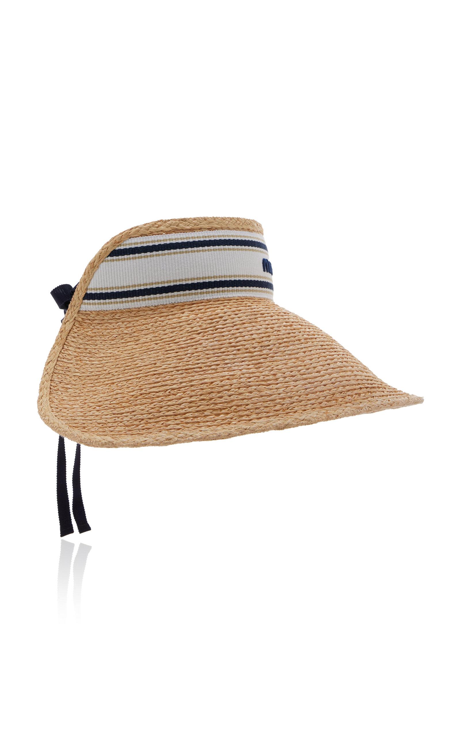 【MIU MIU】RAFFIA-EFFECT FABRIC VISOR miu-miu-neutral-Wide-Woven-
