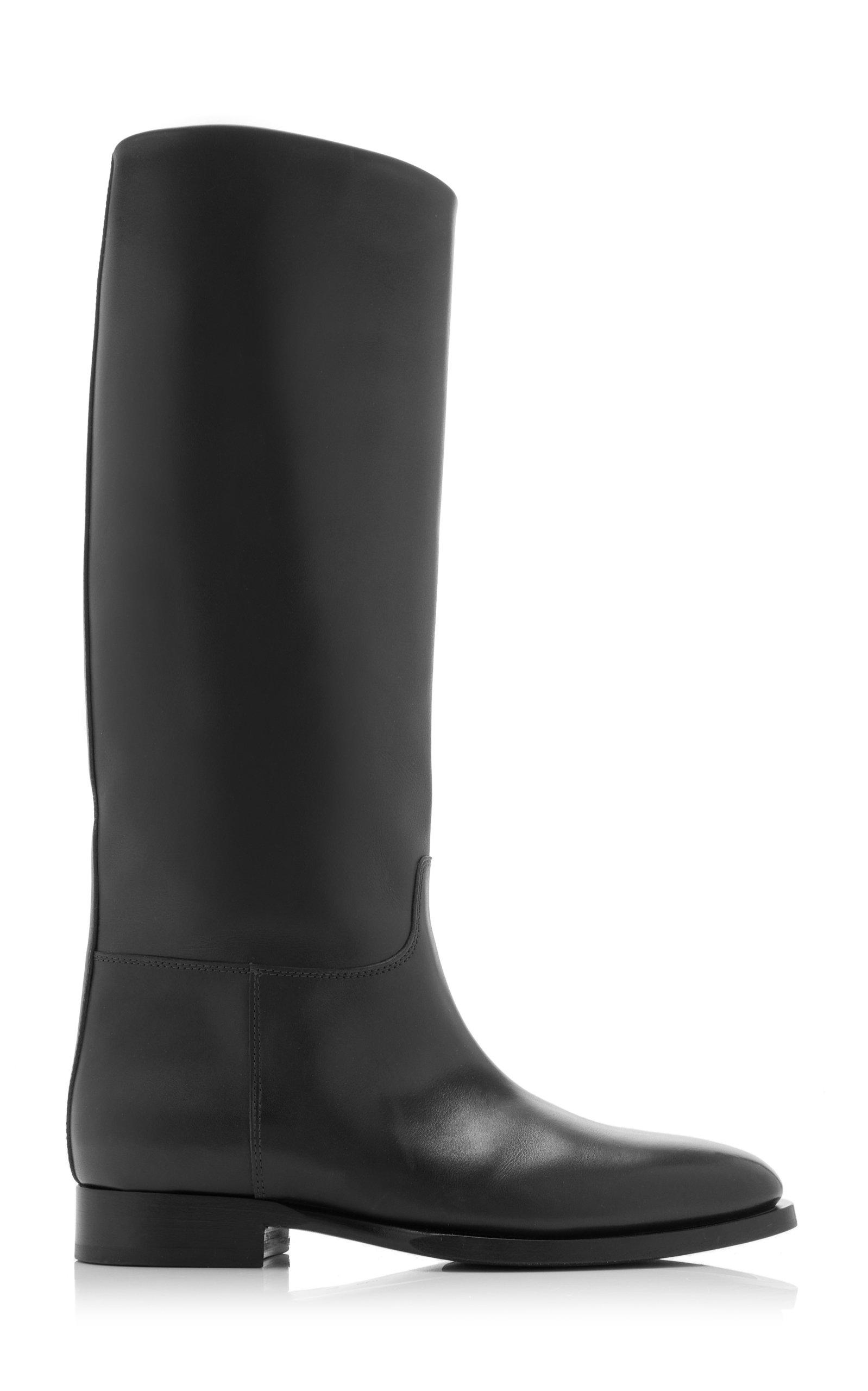 The Row Grunge Leather Riding Boots in Black Lyst