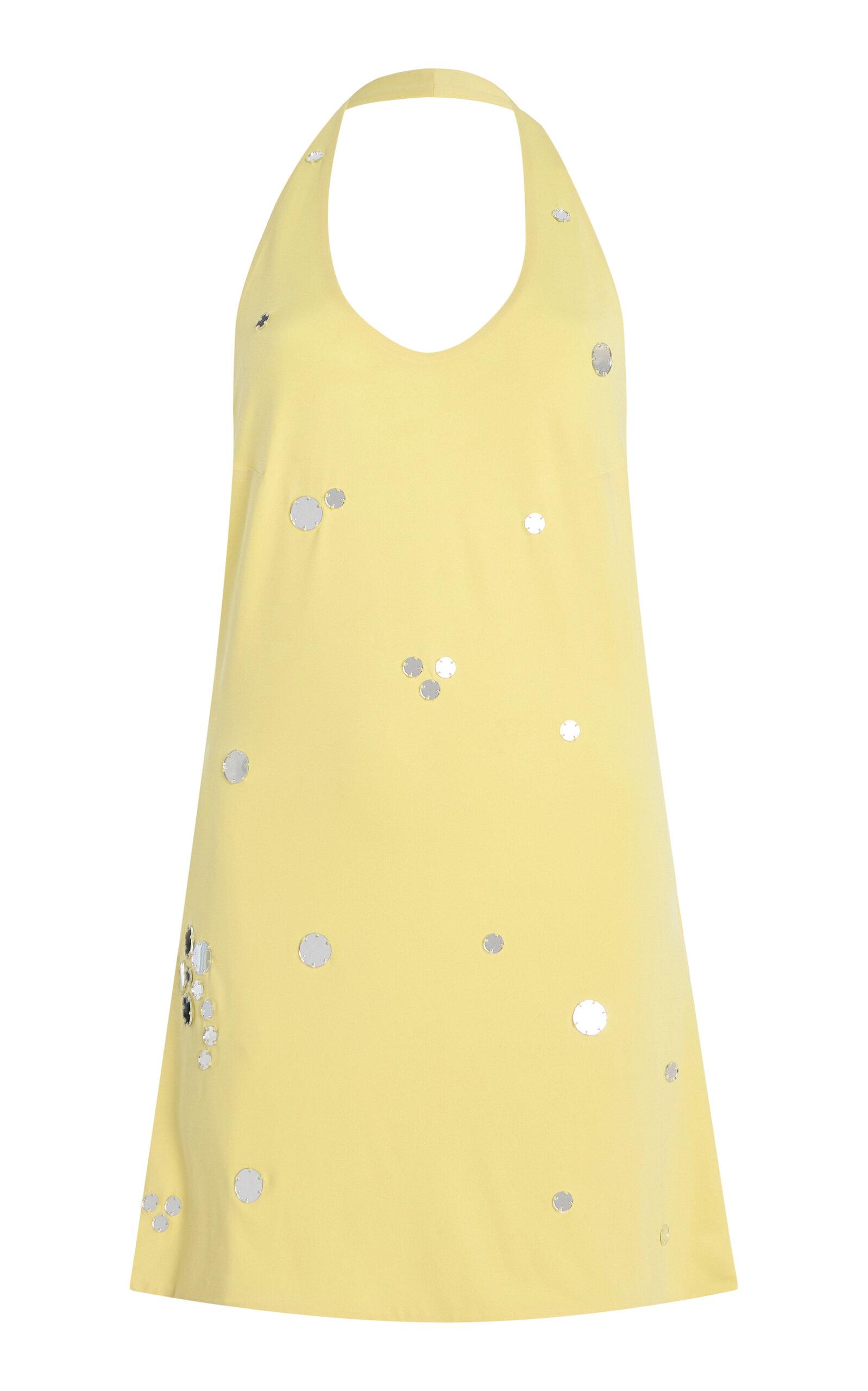 Siedres Exclusive Riviera Nens Jersey Halter Mini Dress in Yellow