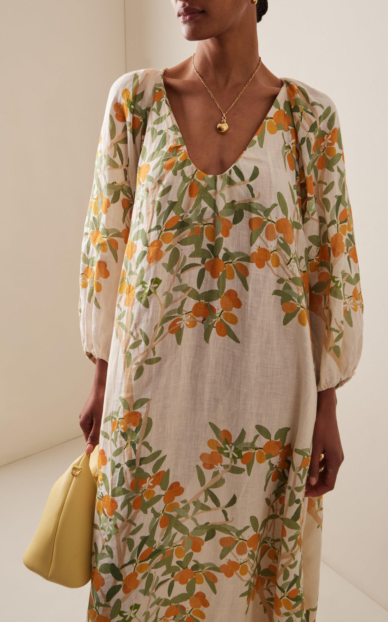 ワンピースその他 BERNADETTE io maxi dress with floral linen print Bernadette Georgio Floral-print Linen Gown Cream Bernadette