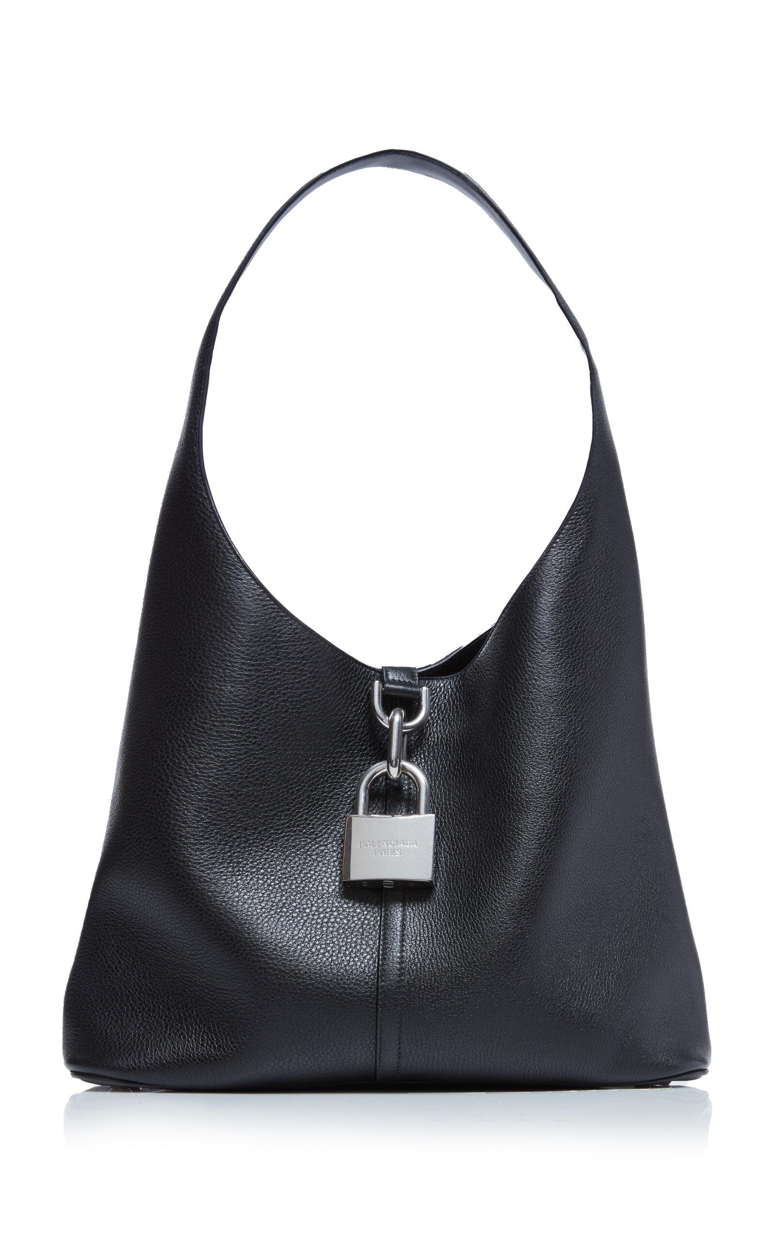 Balenciaga Lock-detailed Leather Hobo Bag in Black Lyst UK
