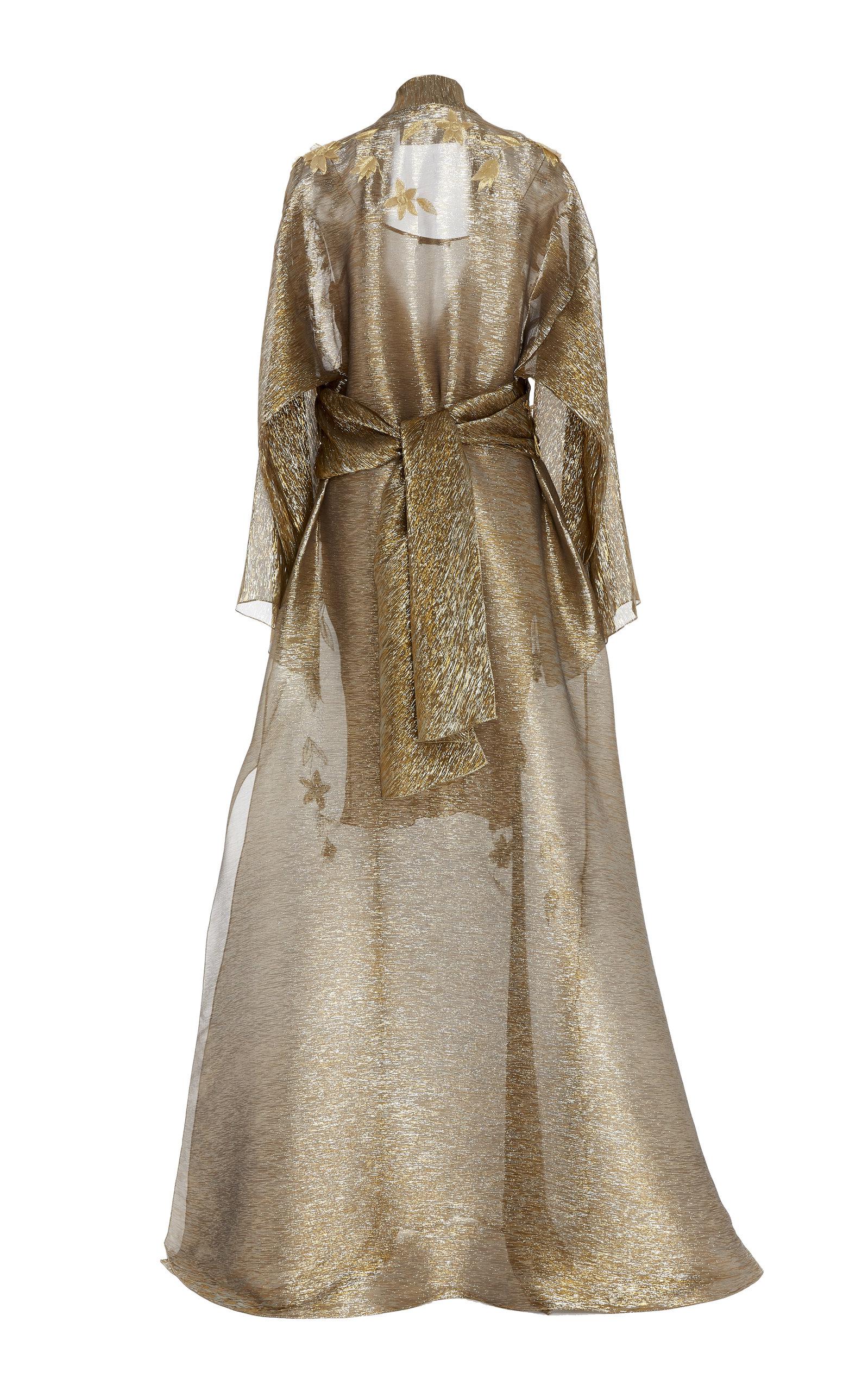 Oscar de la Renta Silk V-neck Lame 