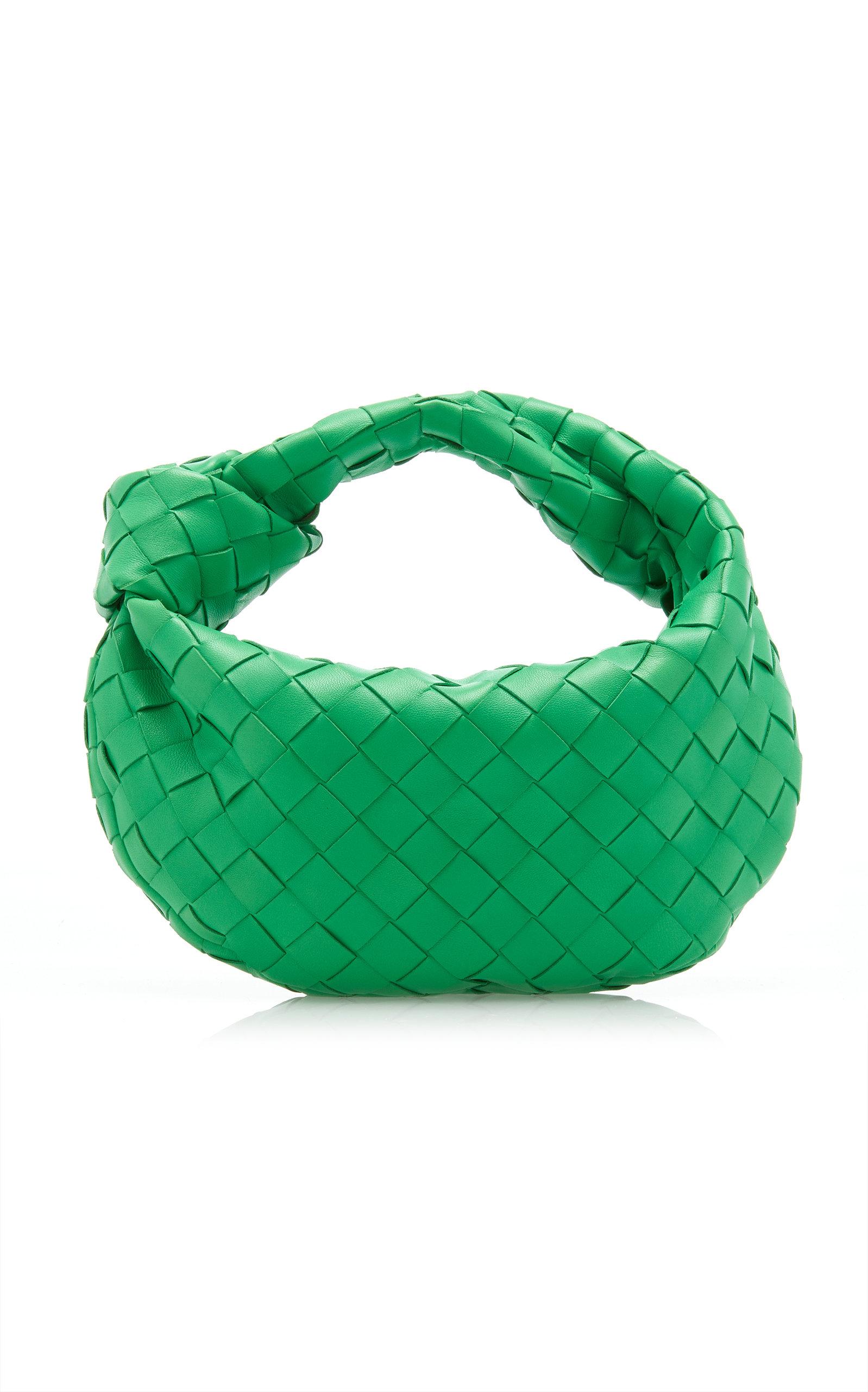 Bottega The Mini Jodie Intrecciato Leather Hobo Bag in Green