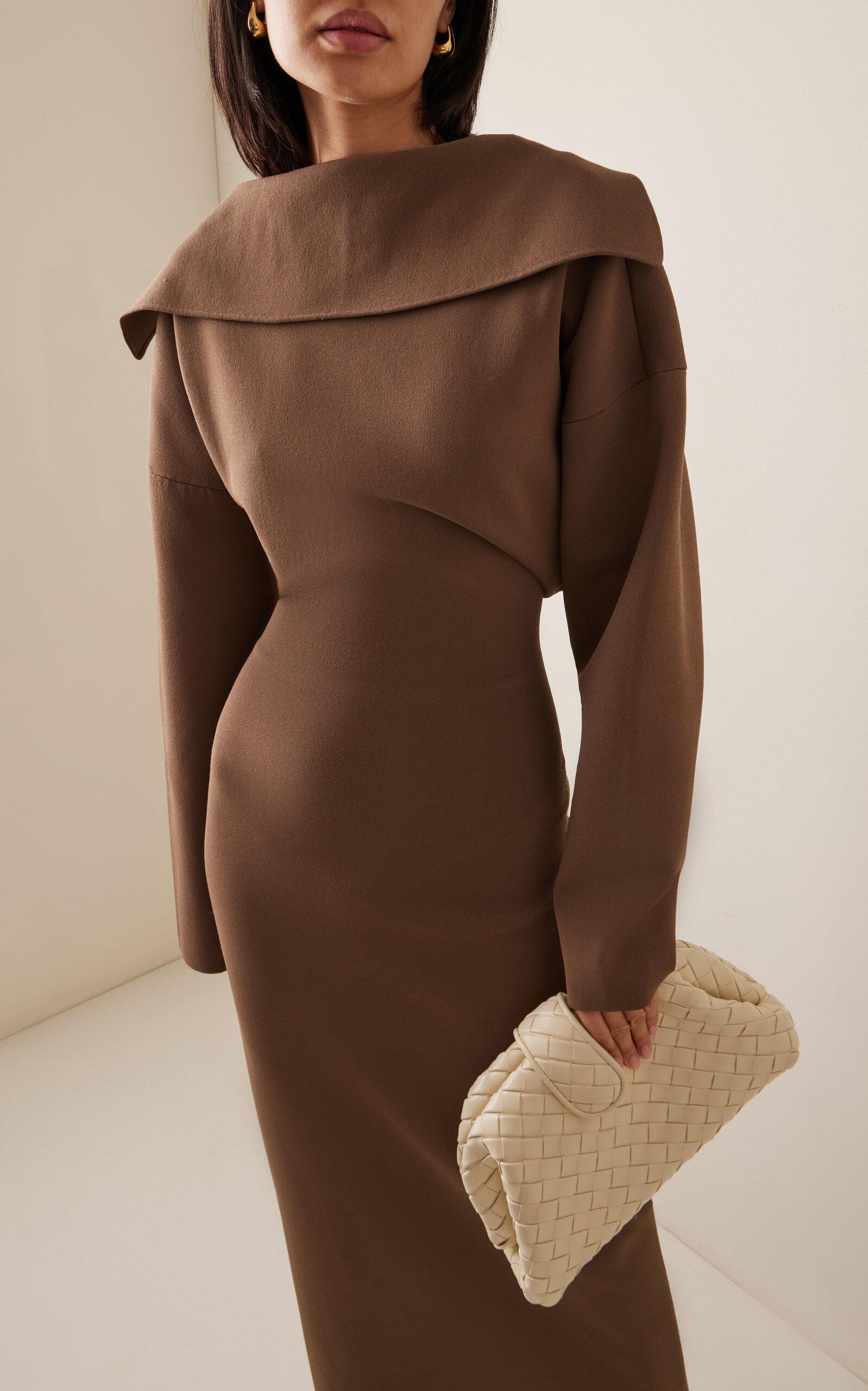 altuzarra brown dress Brown Bridesmaid Dresses Spaghetti Straps Cowl Neck Sheath/Coulmn Ruch main image 1