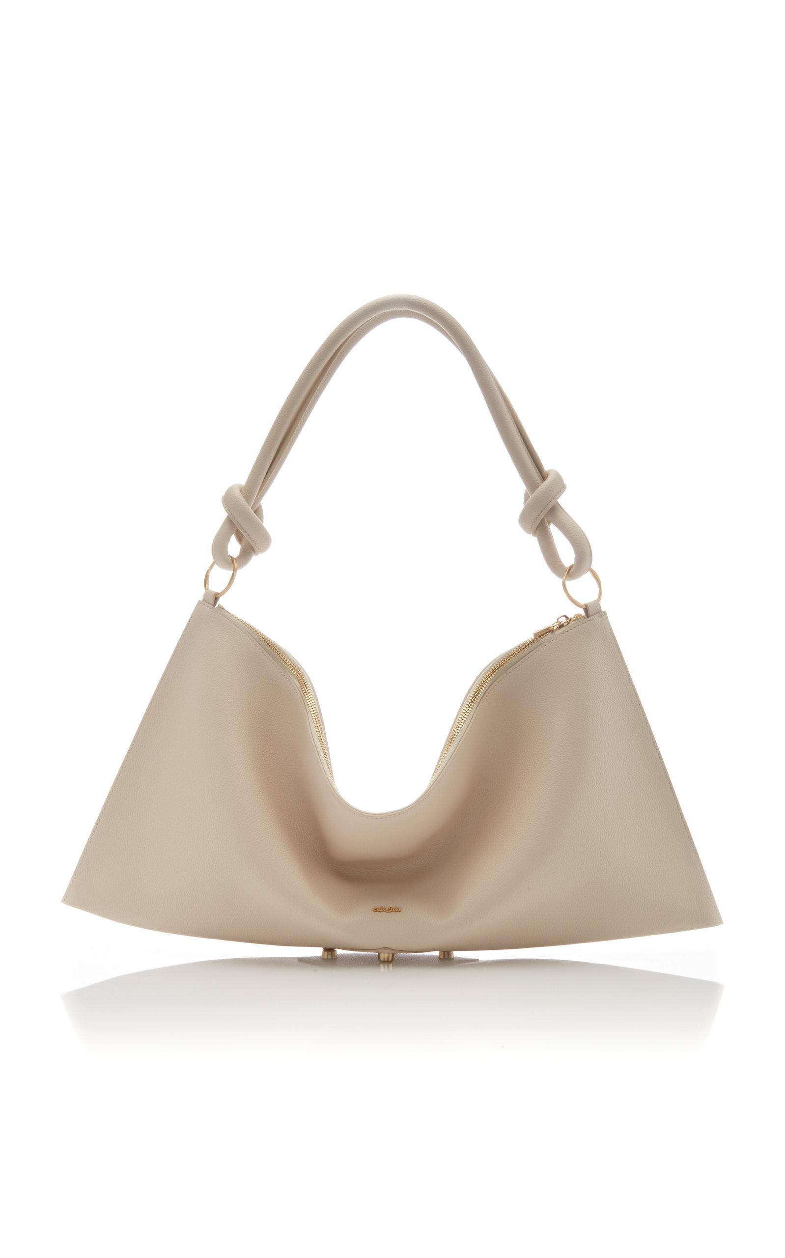Cult Gaia Hera Oversized Leather Shoulder Bag in White | Lyst