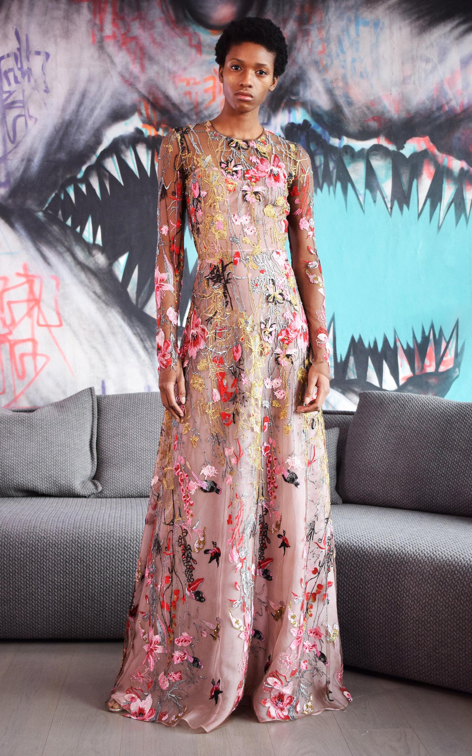 Naeem Khan Multicolor Floral Embroidered Gown | Lyst Naeem Khan Multicolor Floral Embroidered Gown | Lyst