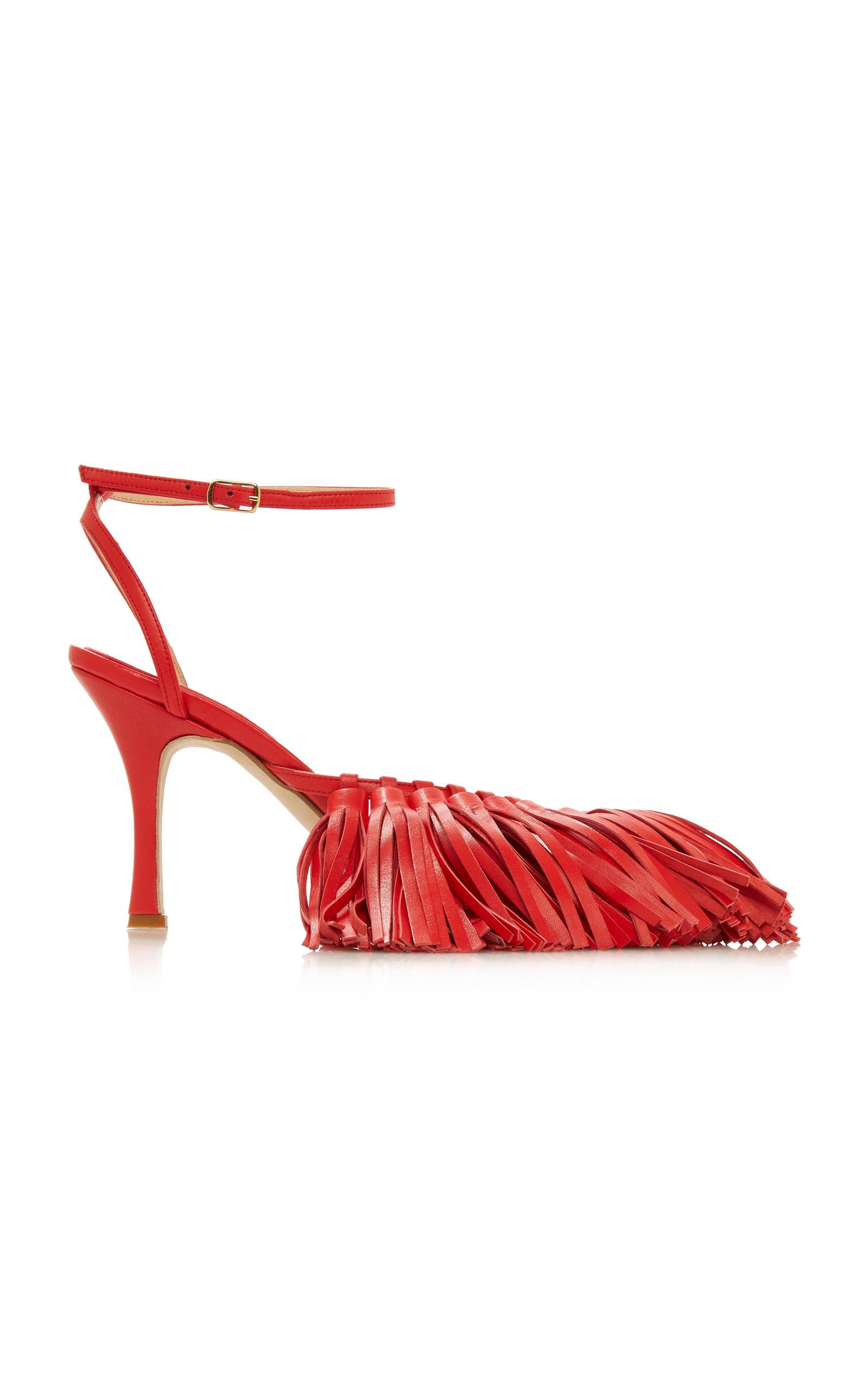 A.W.A.K.E. MODE Delta High Tassel Sandals in Red | Lyst
