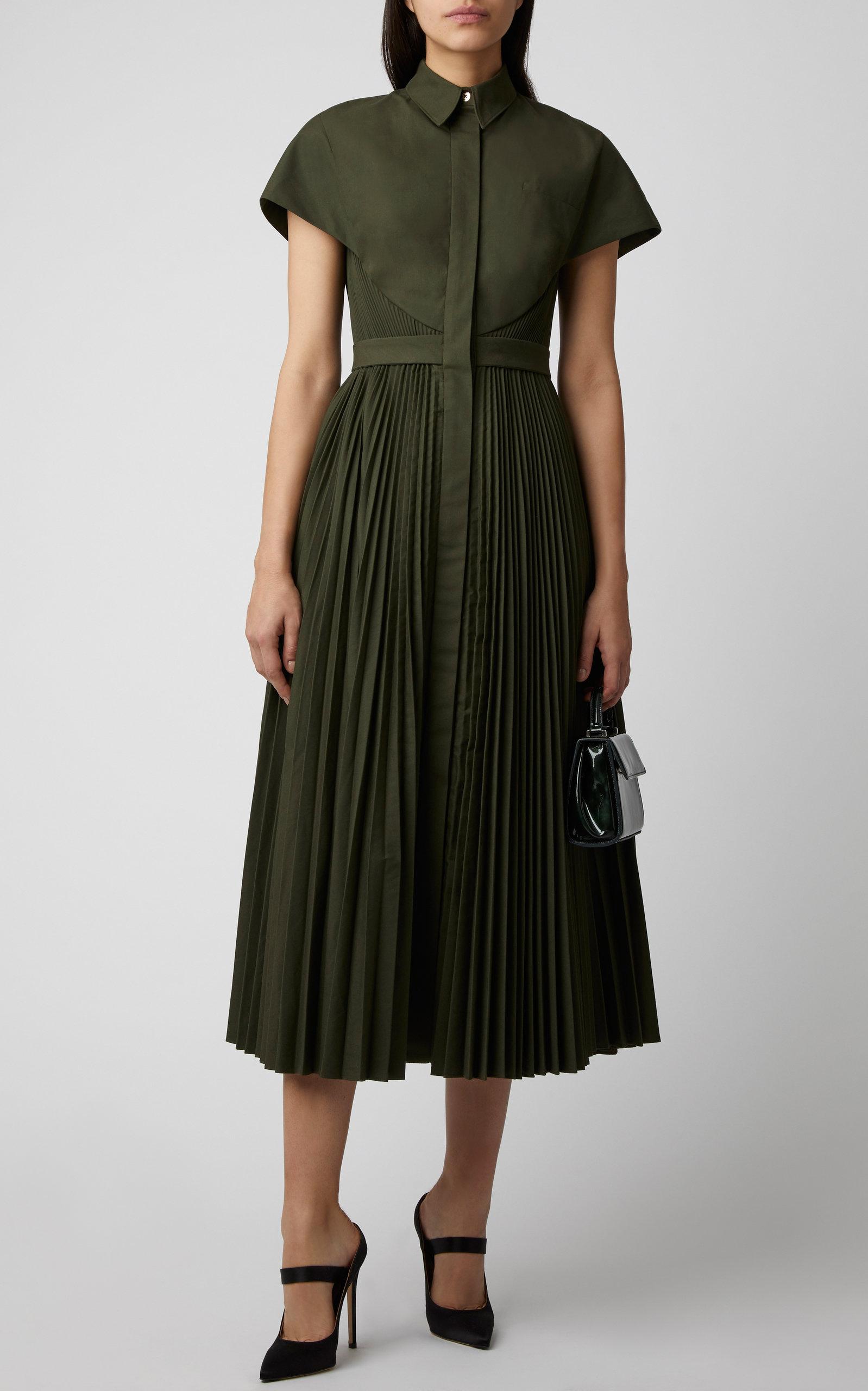Exclusive Pleated Poplin Shirt Dress 