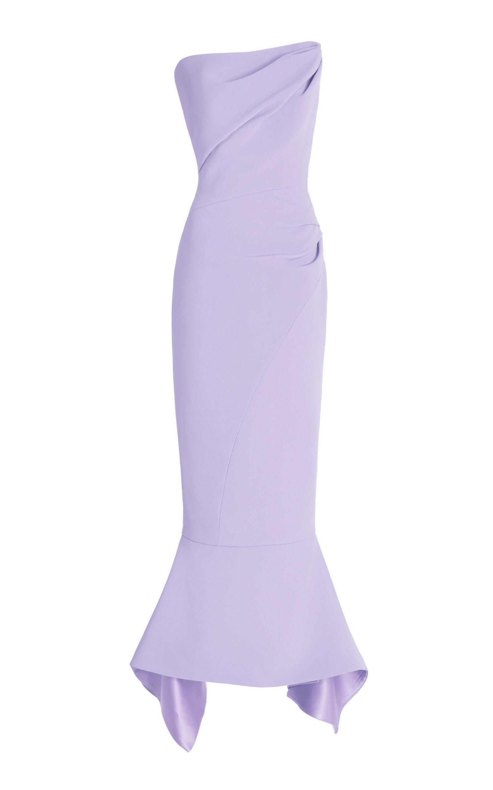 パーティードレス Suffix Strapless Lilac Crepe Midi Dress Maticevski Suffix Strapless Lilac Crepe Midi Dress in Purple
