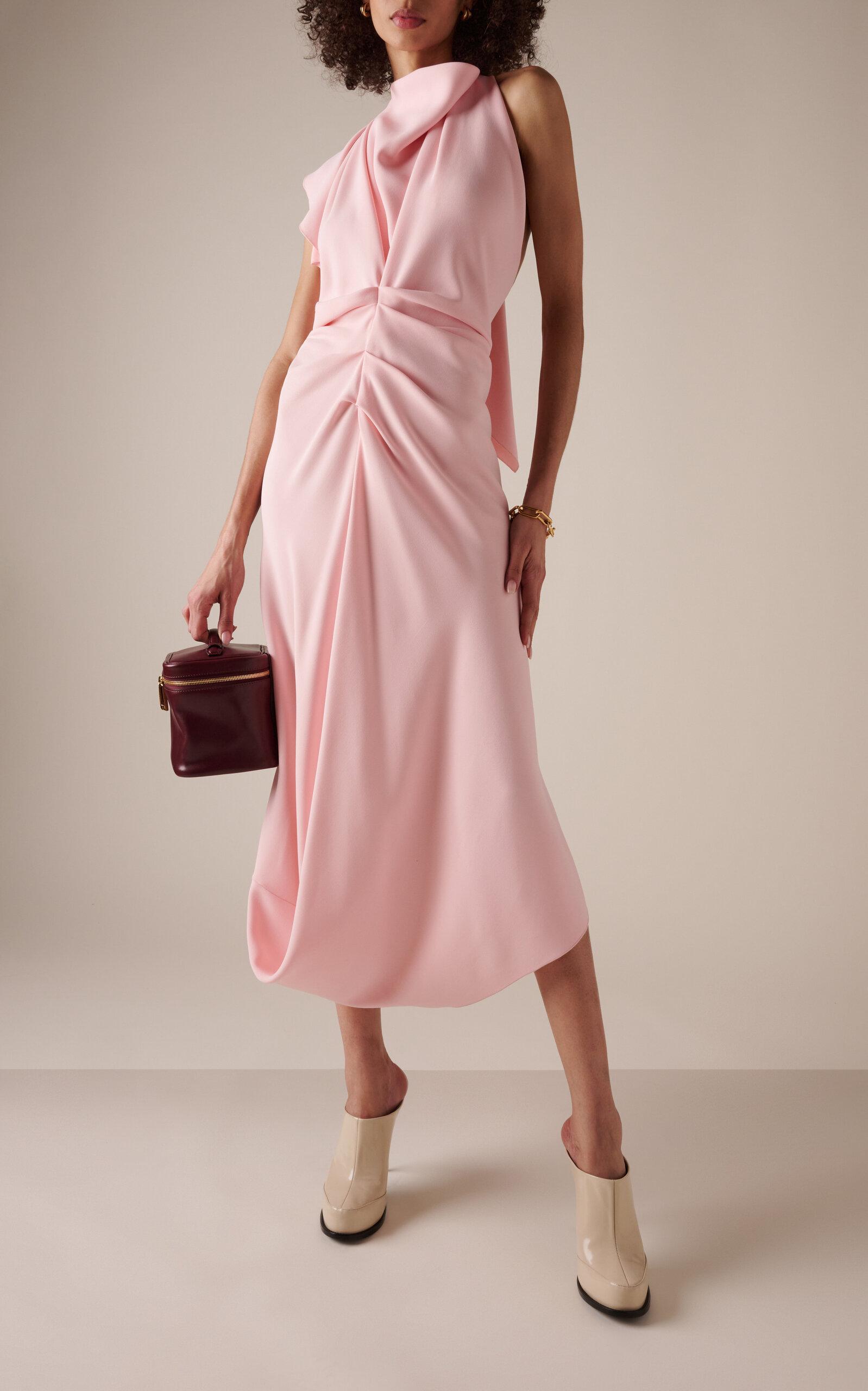 Victoria Beckham Open-back Scarf-detailed Midi Dress in Pink Lyst UK