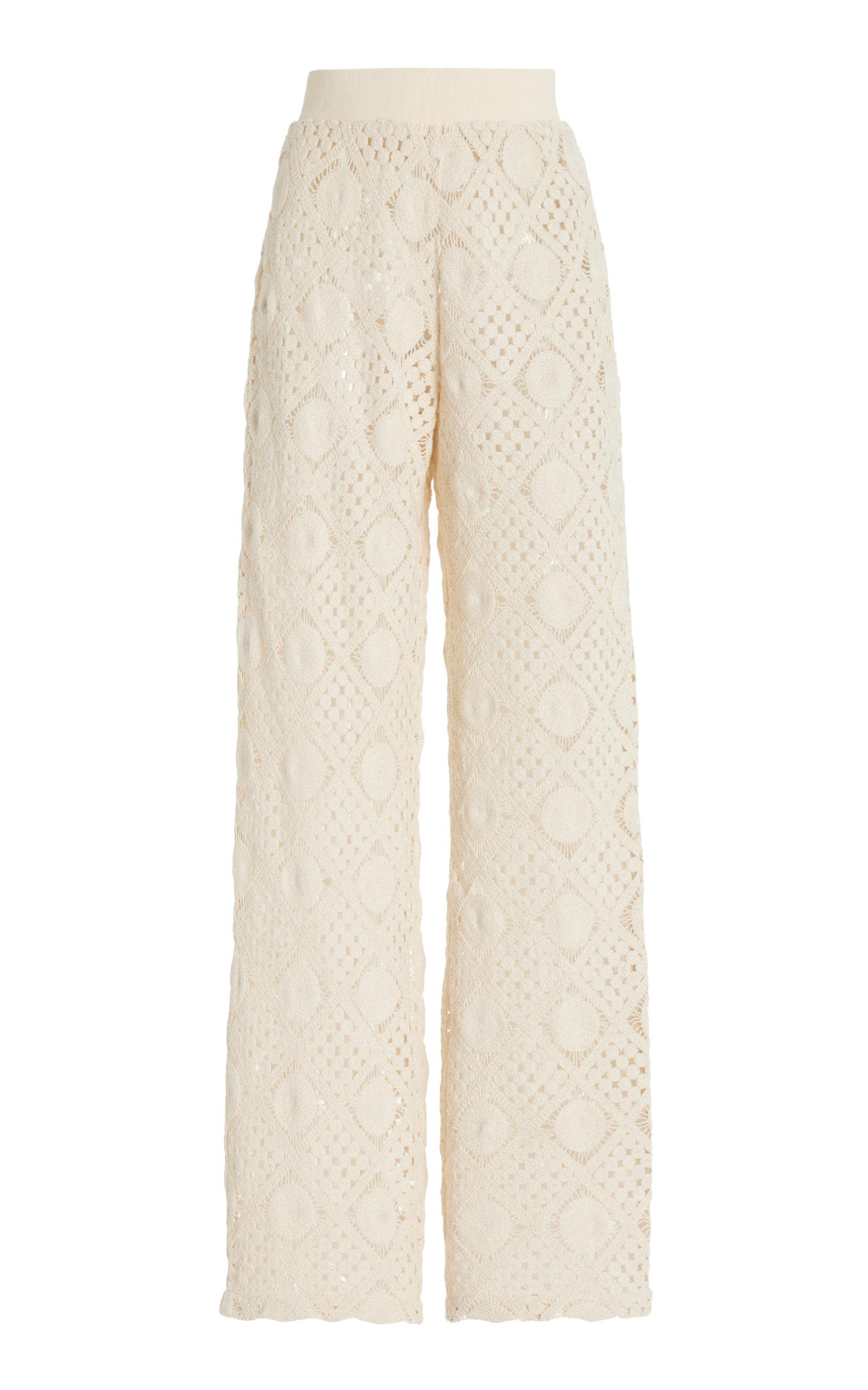 Andrea Iyamah Hira High-waisted Crochet Pants in White | Lyst