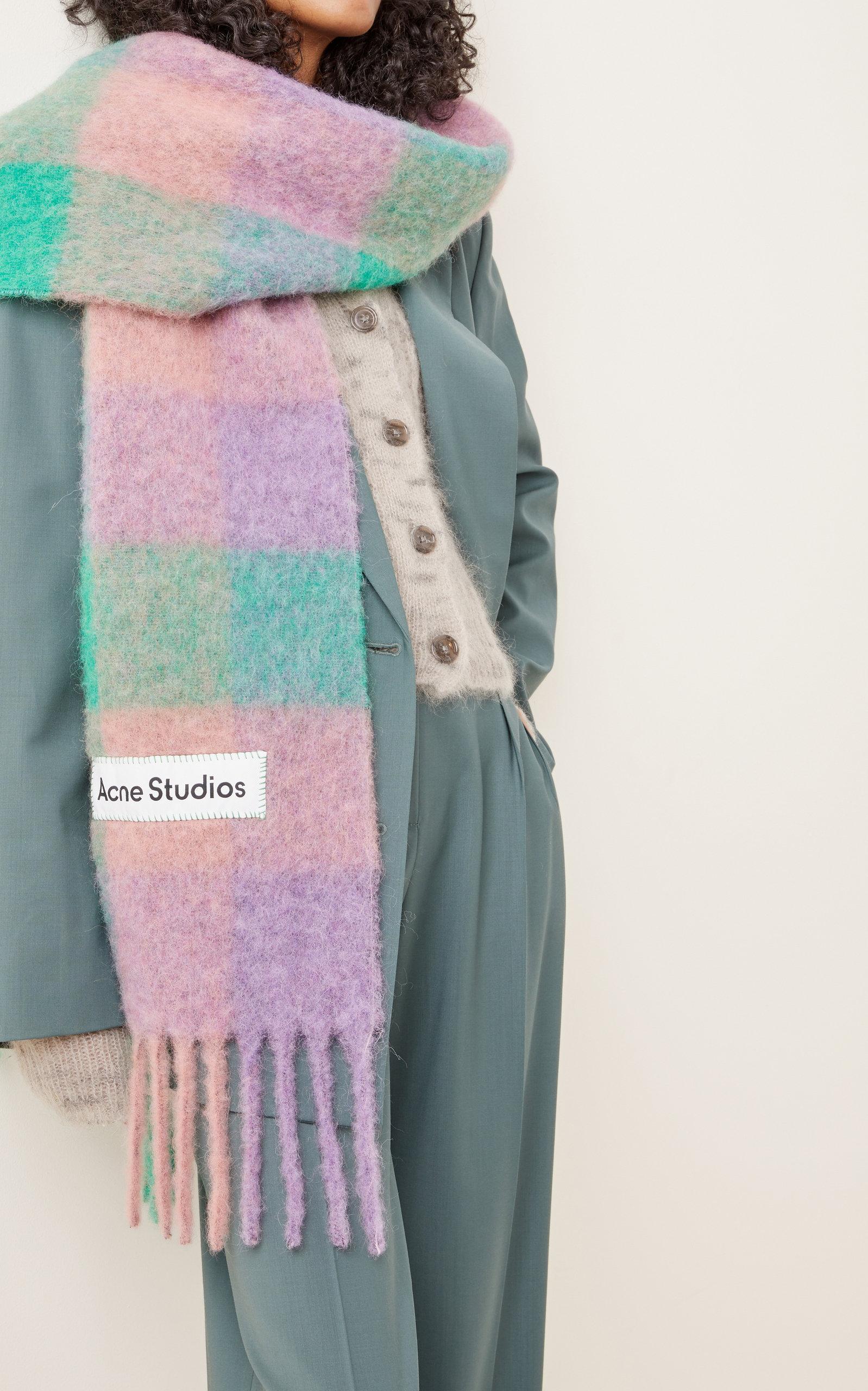 Acne Studios Vally Oversized Plaid Scarf in Purple | Lyst