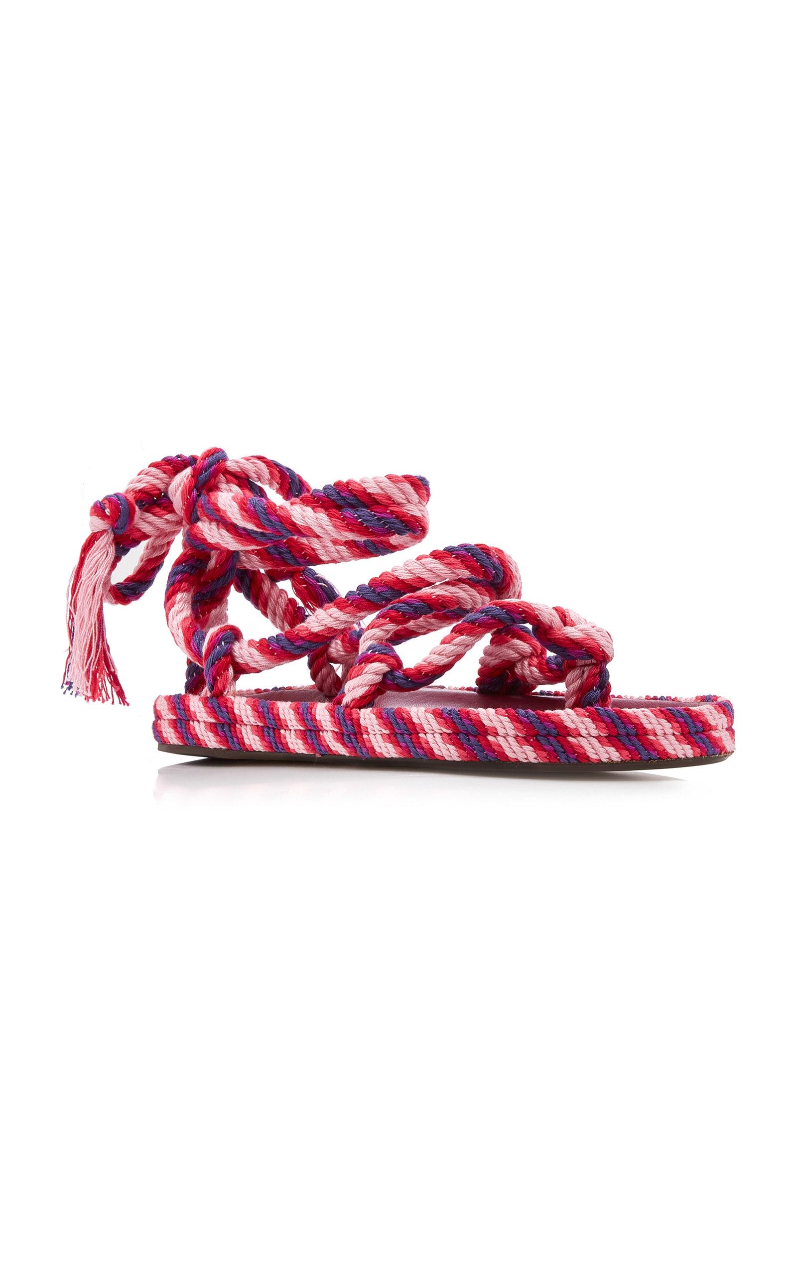 ISABEL MARANT BLUE AND PINK ROPE EROL サンダル Isabel Marant Blue And Pink Rope Erol Sandals In Multi