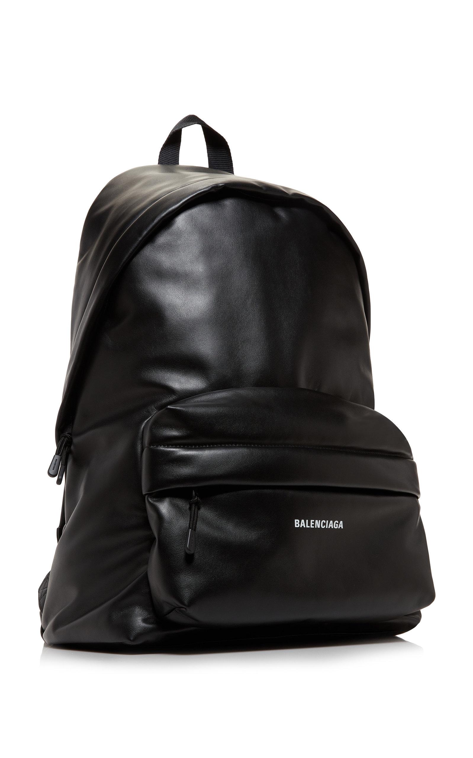 Balenciaga Puffy Leather Backpack in Black | Lyst