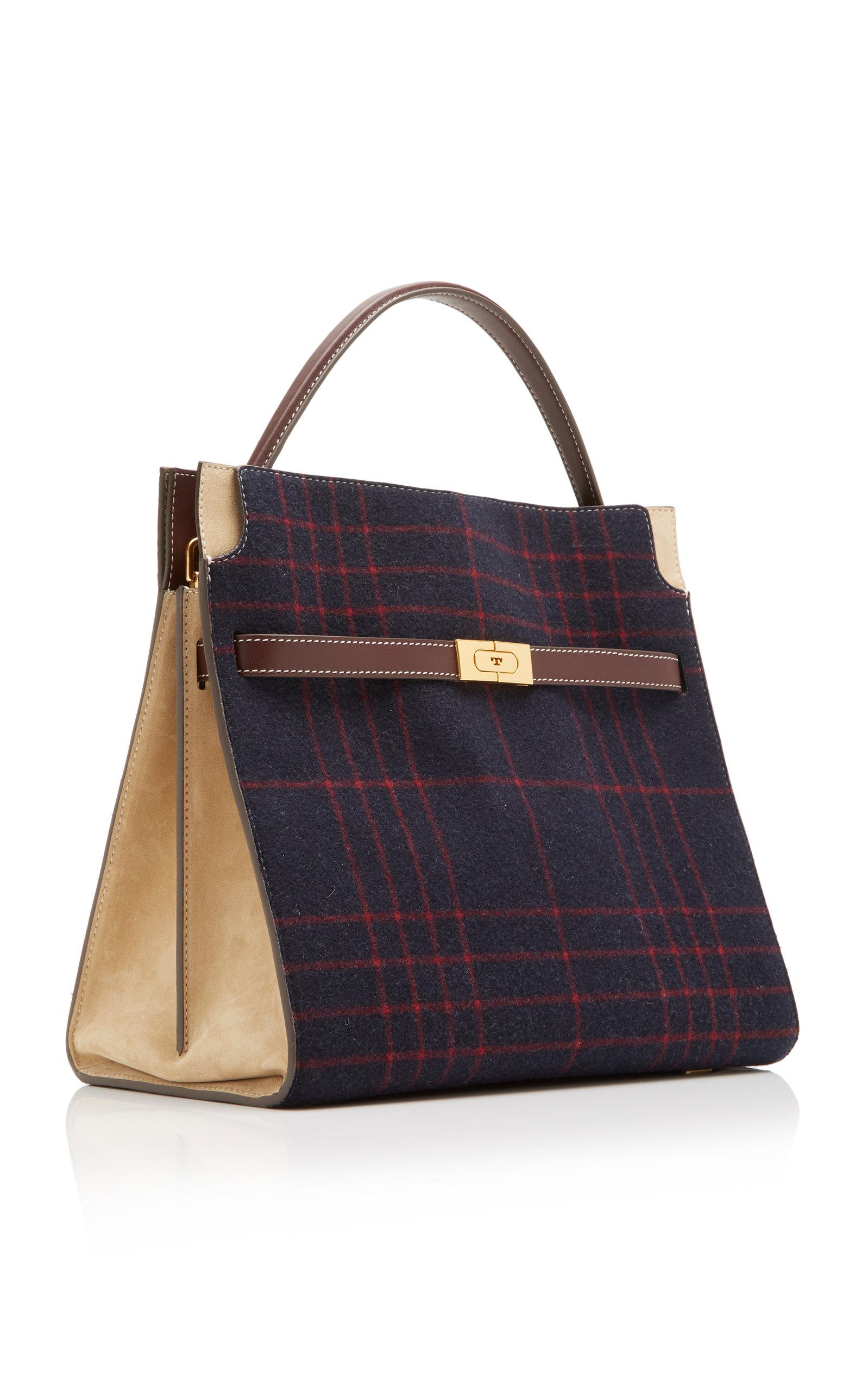 Tory Burch Lee Radziwill Deconstructed Plaid Wool-blend Satchel in Blue |  Lyst Australia