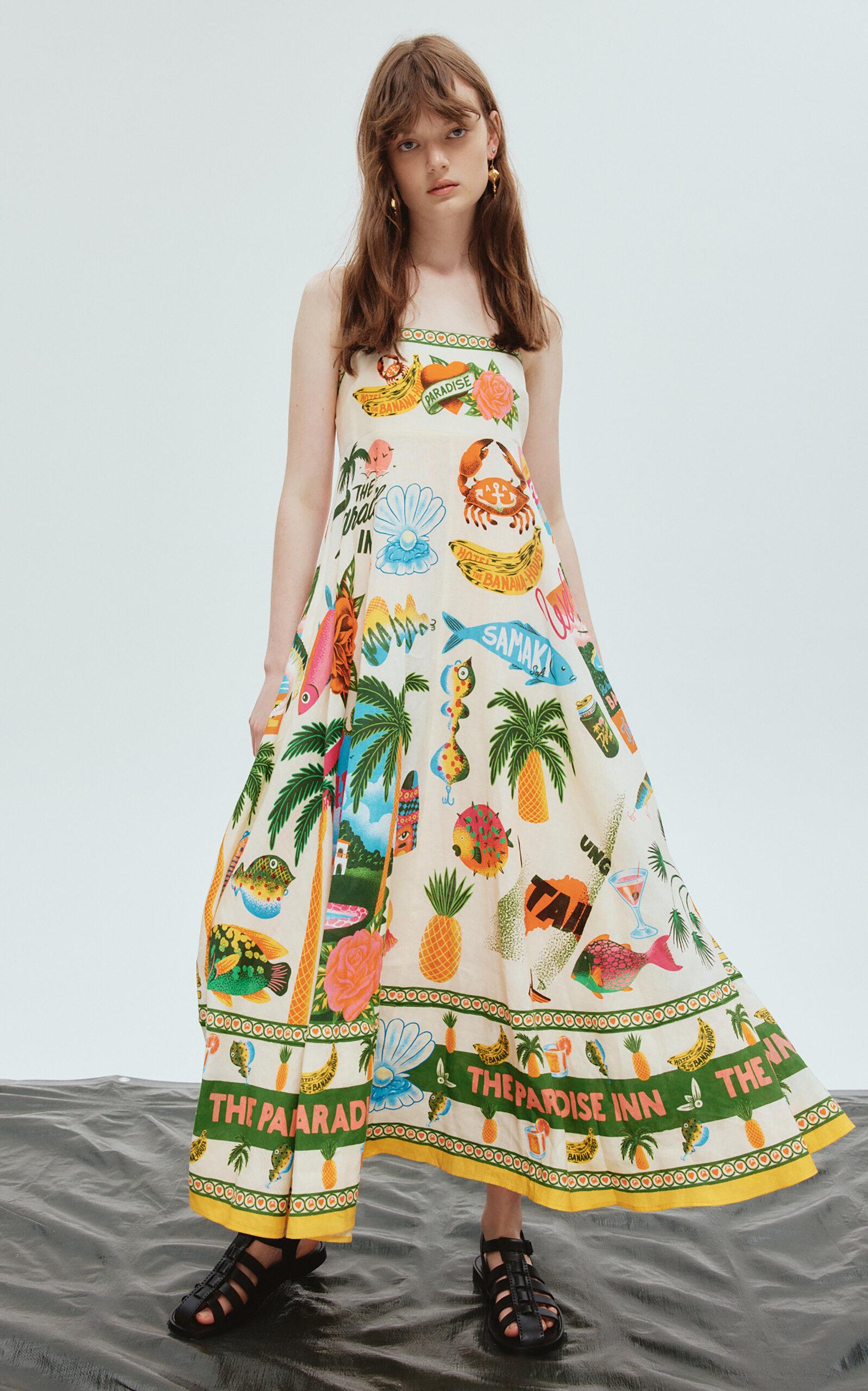 ALMAIS White Paradiso Midi Sundress | Lyst Canada