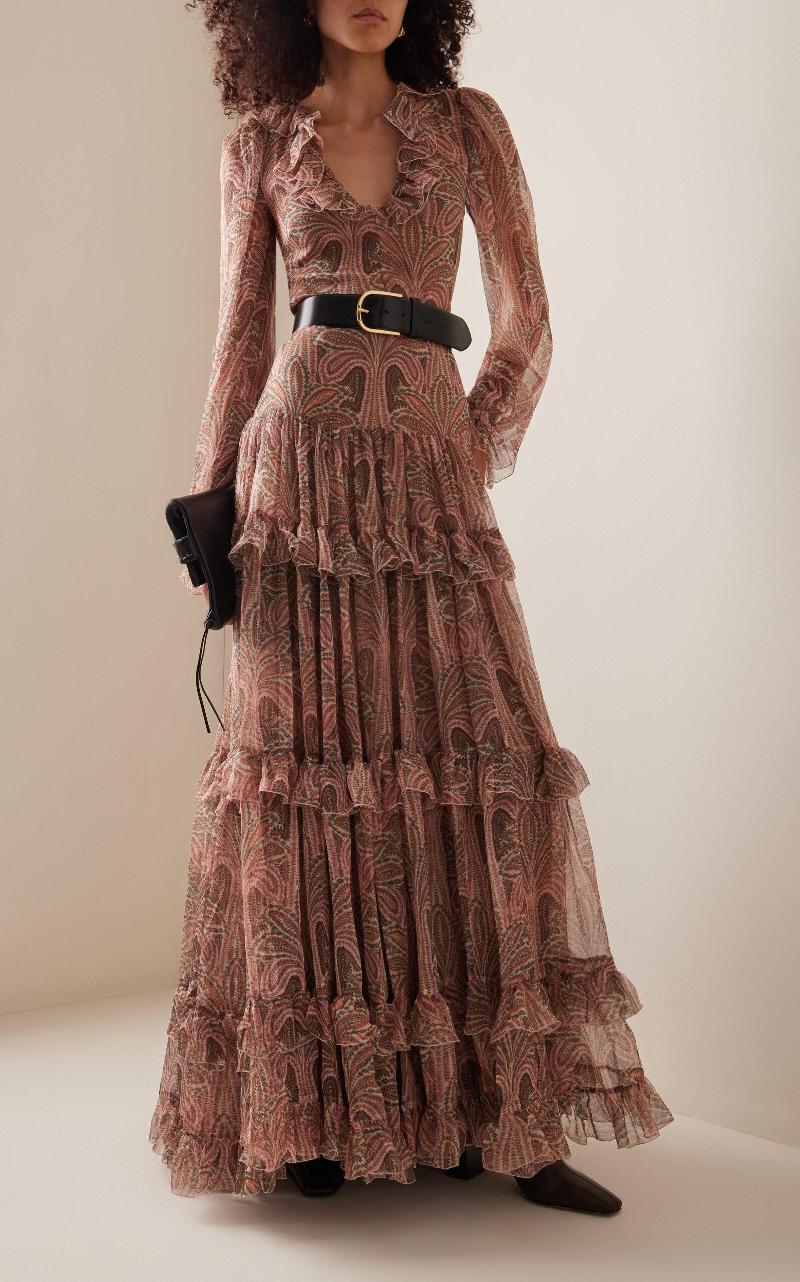 ETRO floral-print silk dress - Neutrals