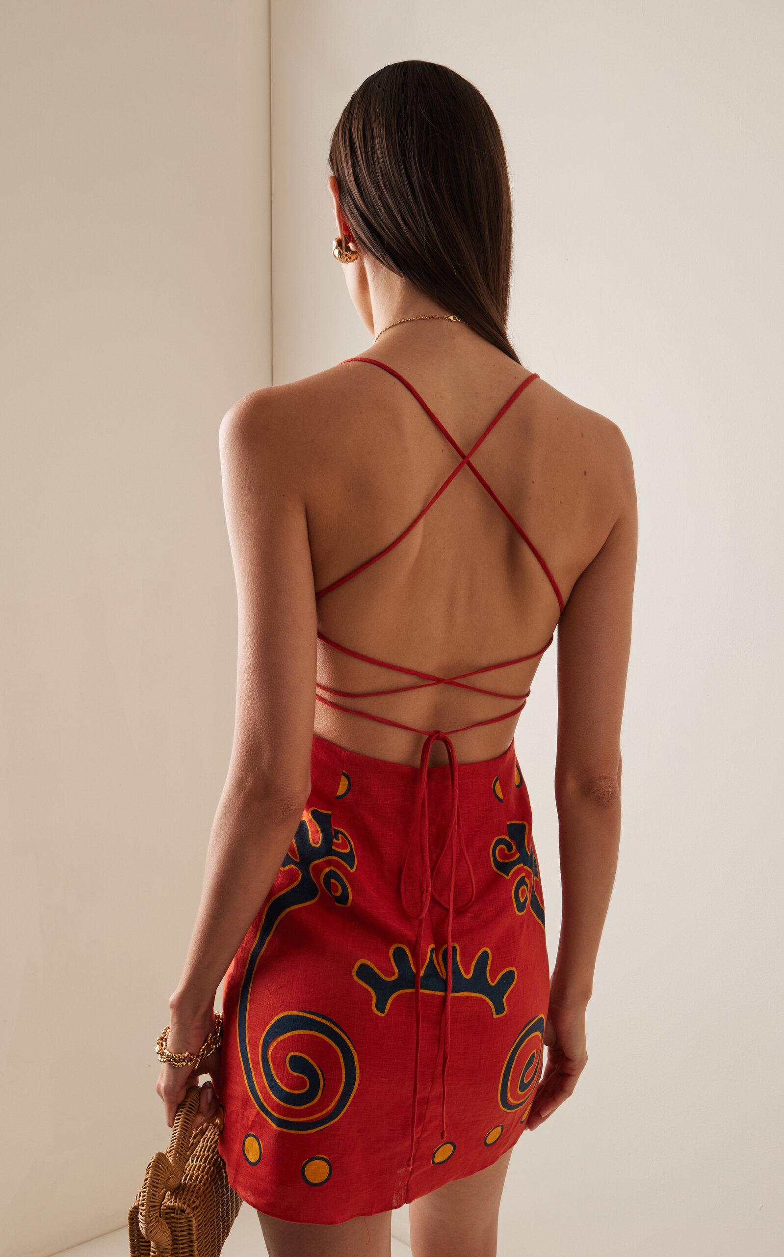 Cala De La Cruz Tere Linen Dress in Red | Lyst