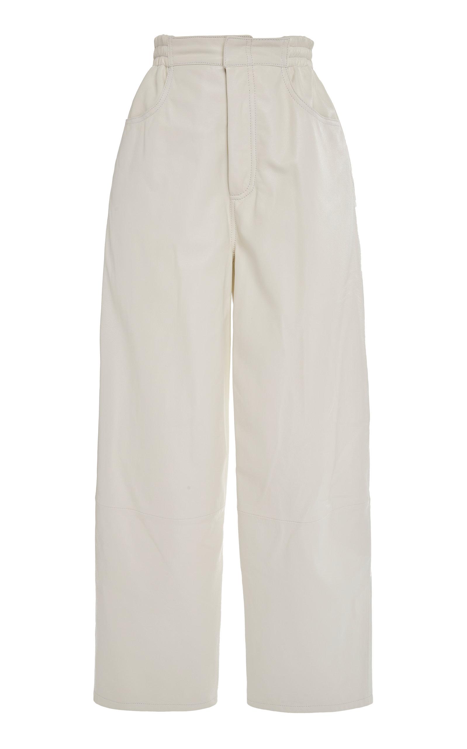 MM6 by Maison Martin Margiela Cropped Leather Straight-leg Pants in ...