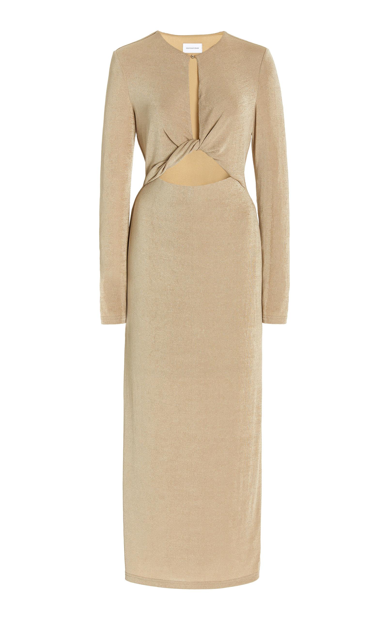 Significant Other Monza Cutout Jersey Midi Dress in Natural | Lyst