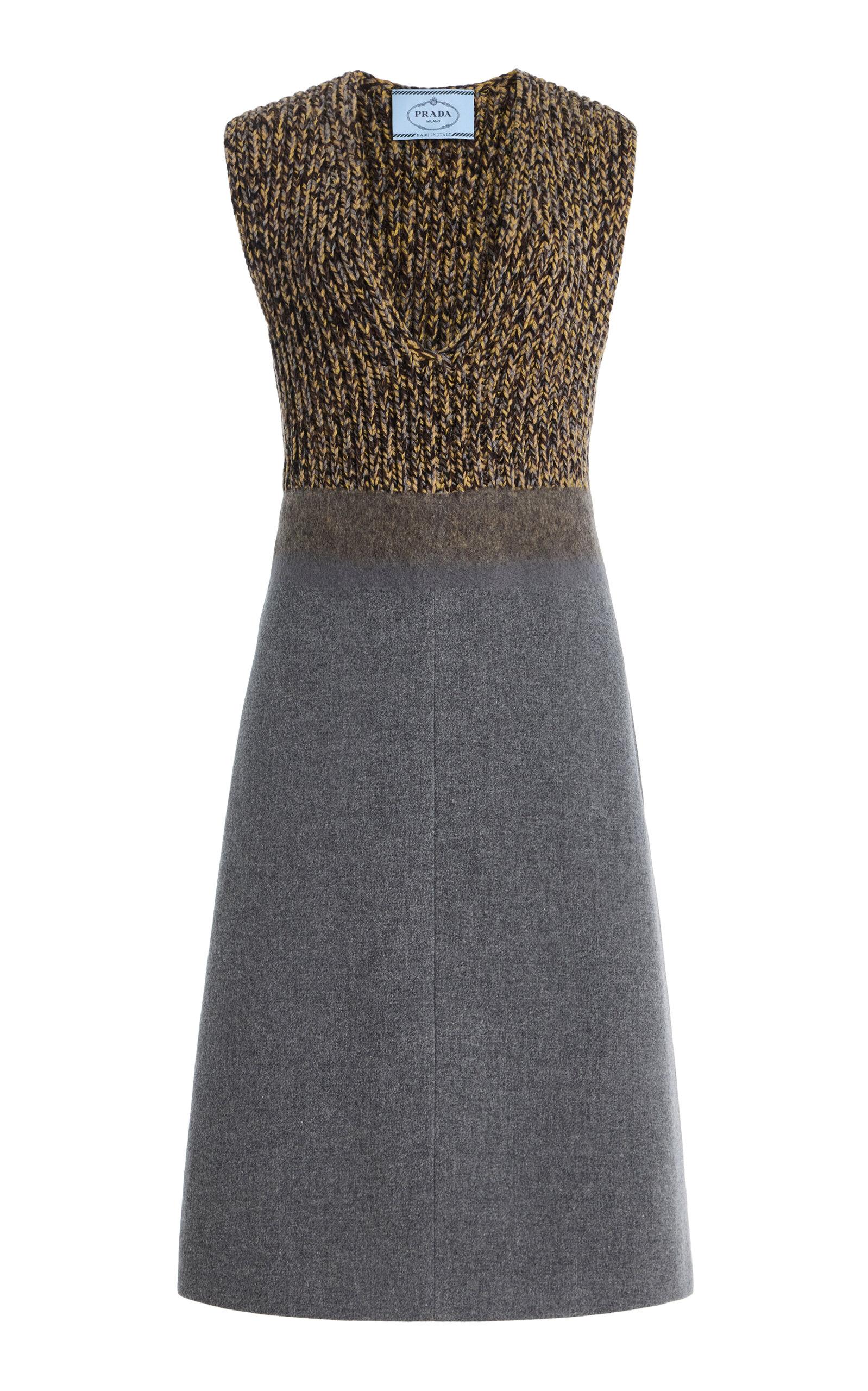 prada knit dress Prada Long Silk Knit Dress In Black