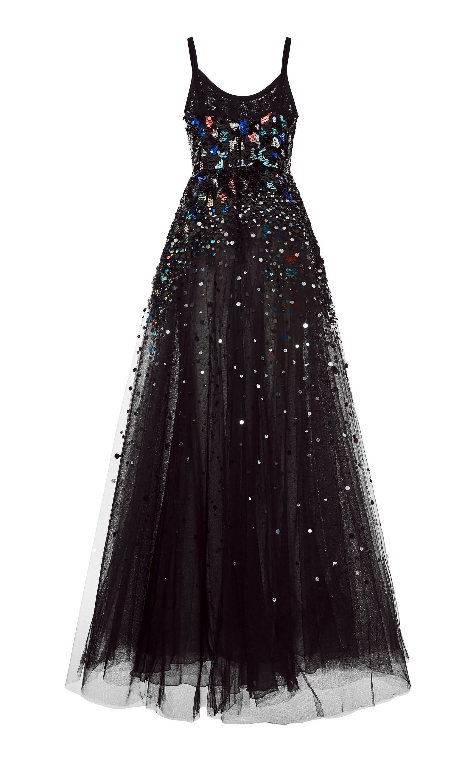 スカート Elie Saab Tulle embroidered skirt (SK047NF24TU009 BLACK) Black embroidered tulle dress Elie saab - women - ELIE SAAB