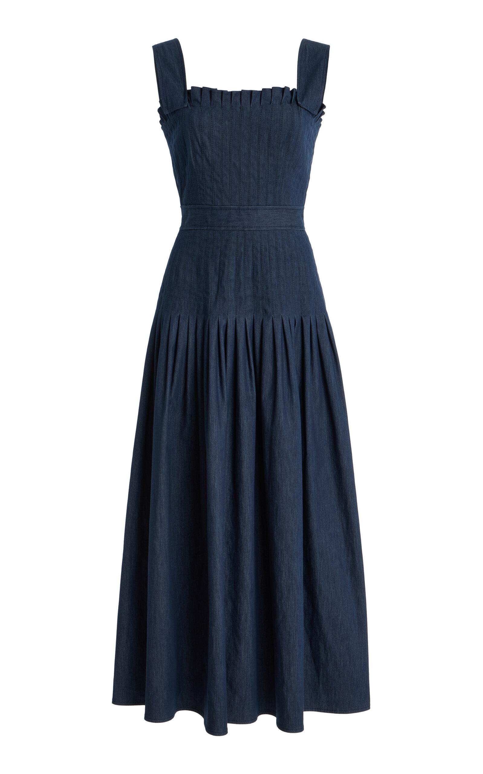 sachin and babi light blue dress Women's Tiered Chambray Midi Dress - Blue - XL Petite main image 0