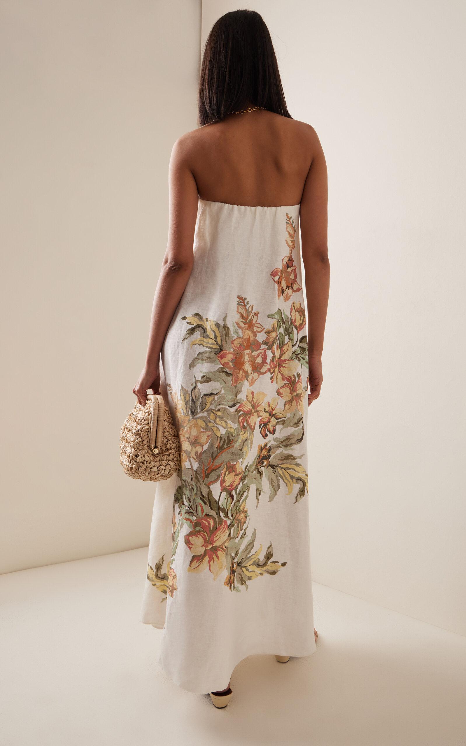 Significant Other Parisa Strapless Linen Maxi Dress in White | Lyst