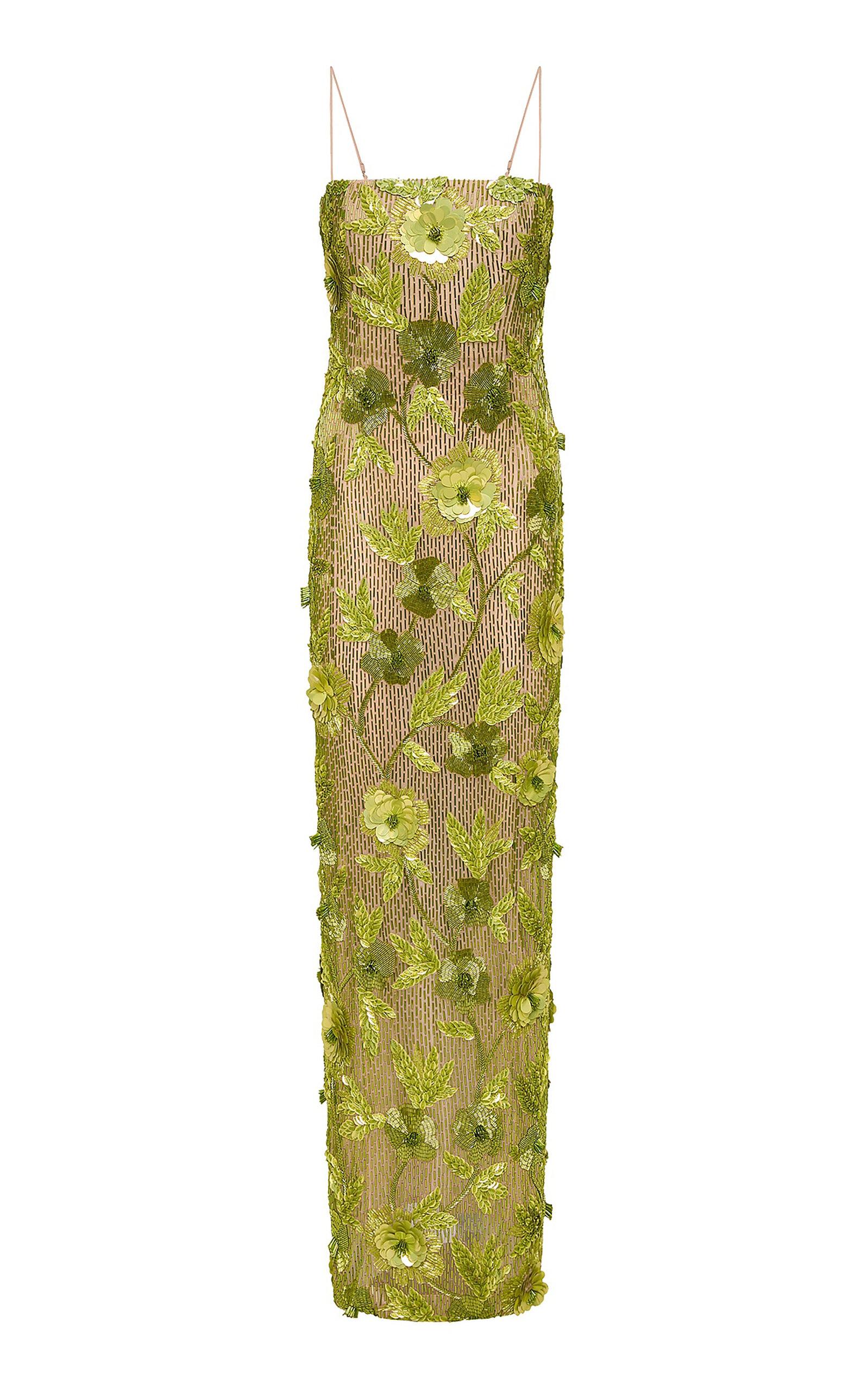 Rachel Gilbert Pierre Embellished Gown in Green Lyst