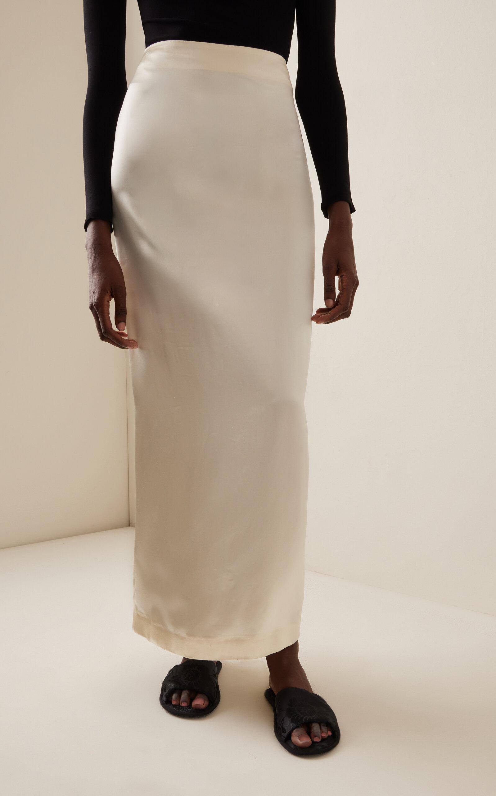 The Row Bartelle Silk Maxi Pencil Skirt in White Lyst UK