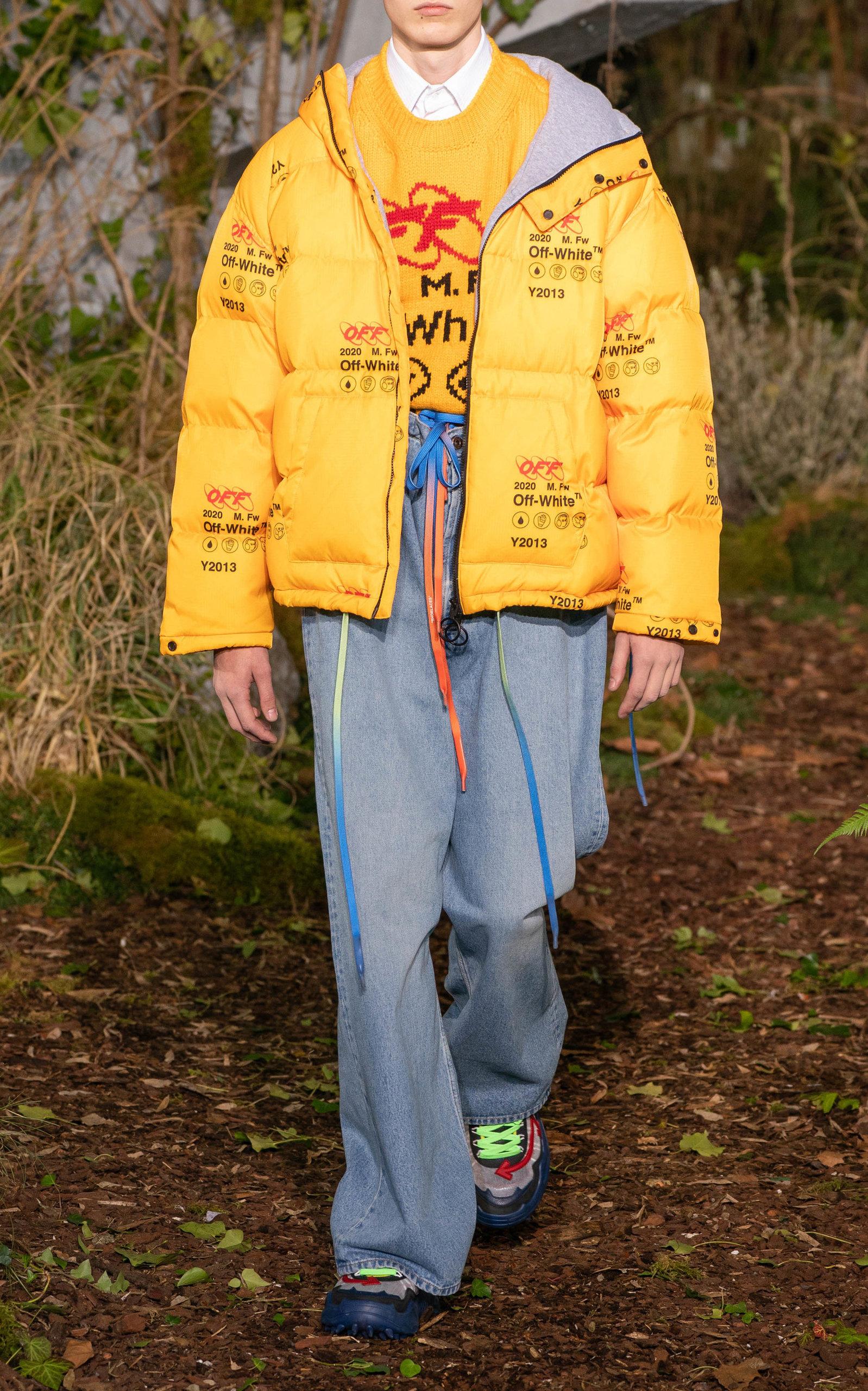 Off-White c/o Virgil Abloh Industrial Logo Puffer Jacket in Yellow