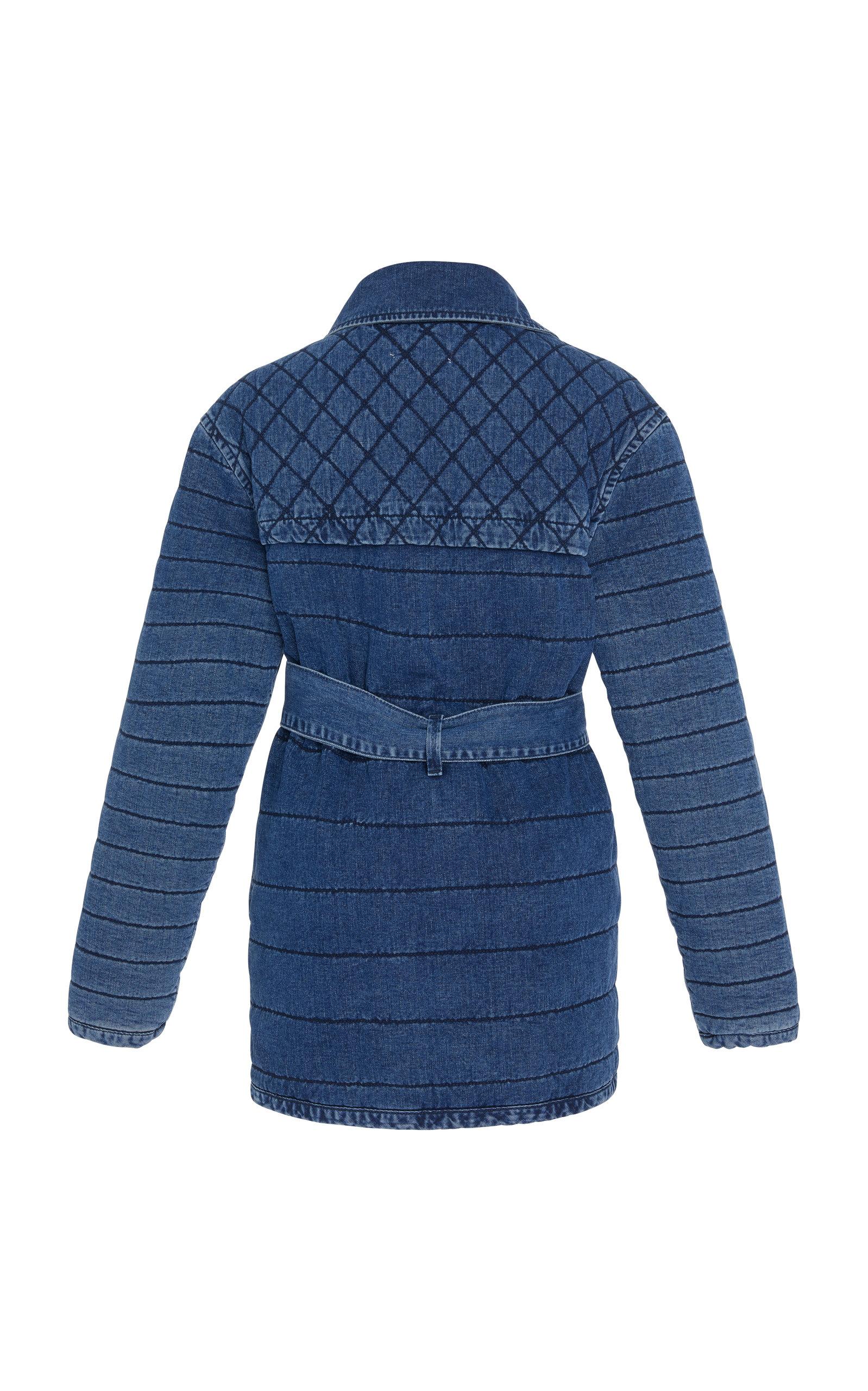 quilted denim coat