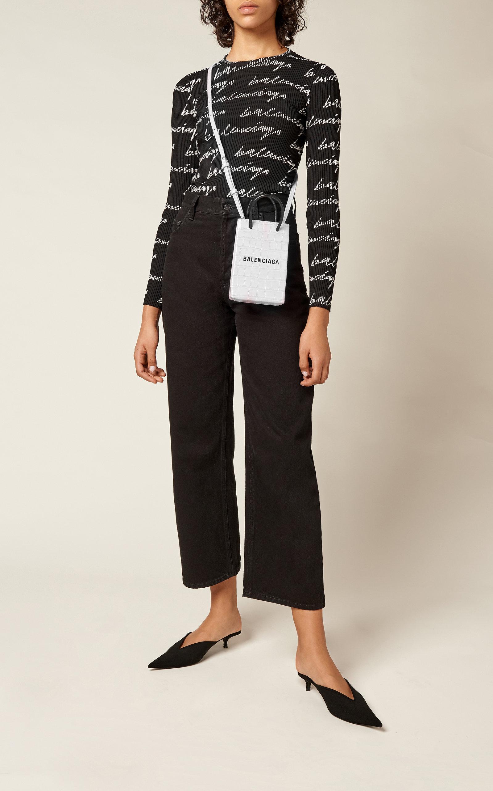 balenciaga phone bolsa white