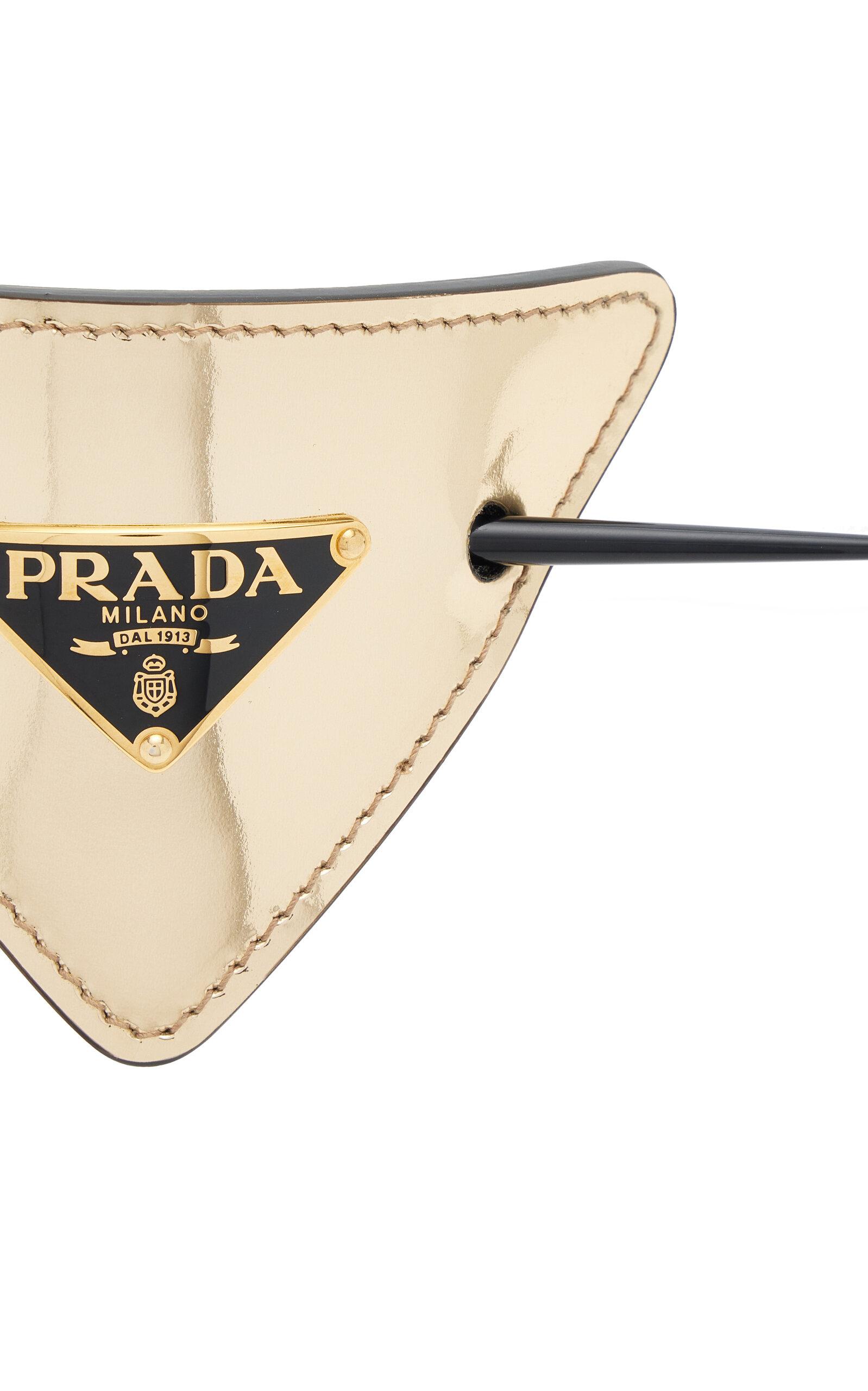 PRADA Prada Engraved Logo Hair Clip - Stylemyle
