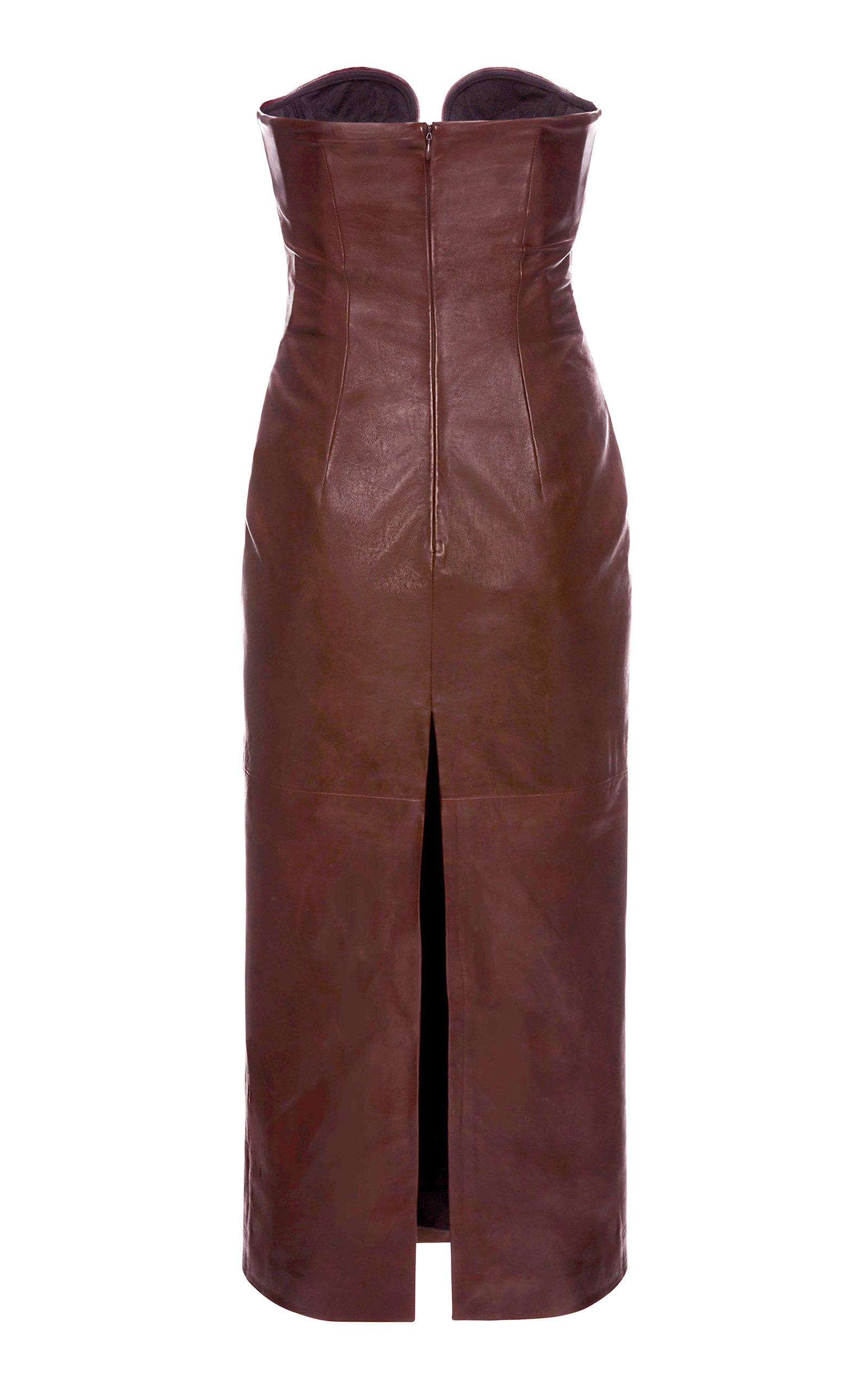magda butrym leather dress Magda Butrym Lace Up Back Leather Dress in Black