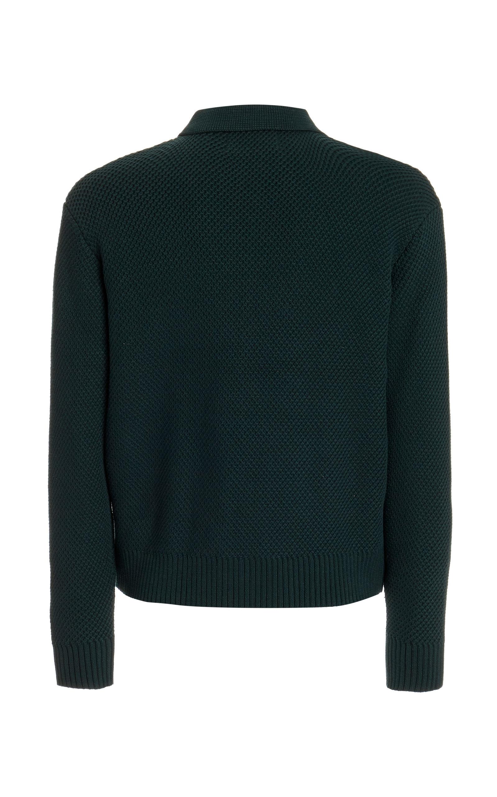 CASABLANCA Knitted Cotton Tracksuit Sweater in Green for Men - Lyst