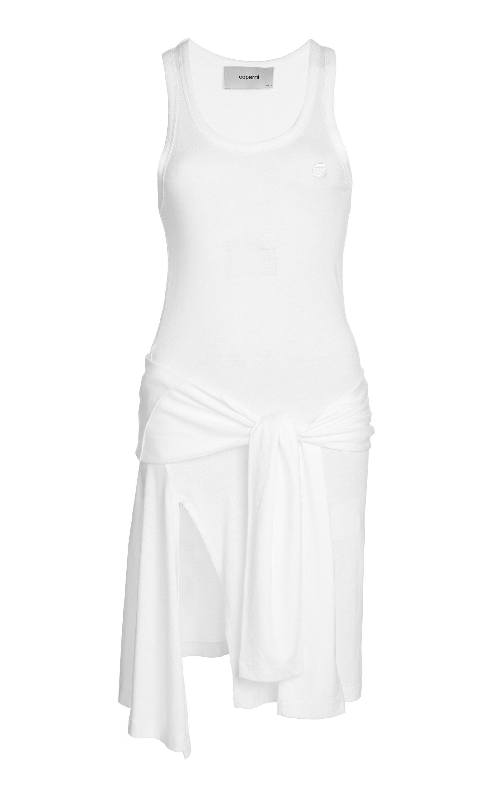Coperni Knotted Jersey Dress in White