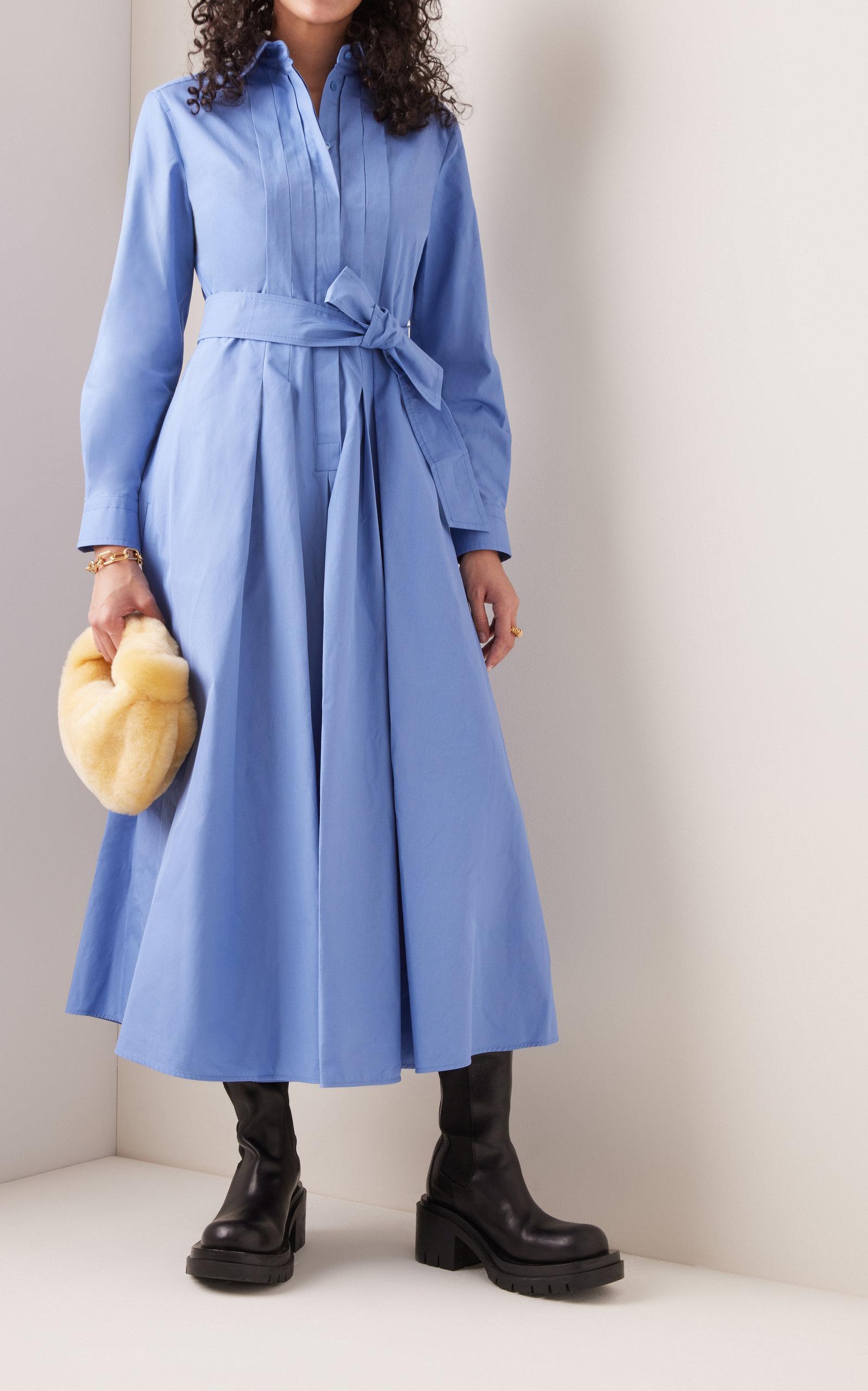 Max Mara Hangar Cotton Poplin Shirt Dress in Blue | Lyst